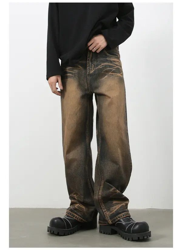 Japanese Brand American street scratched vintage distressed loose jeans Size US 32 / EU 48 - 3 Thumbnail