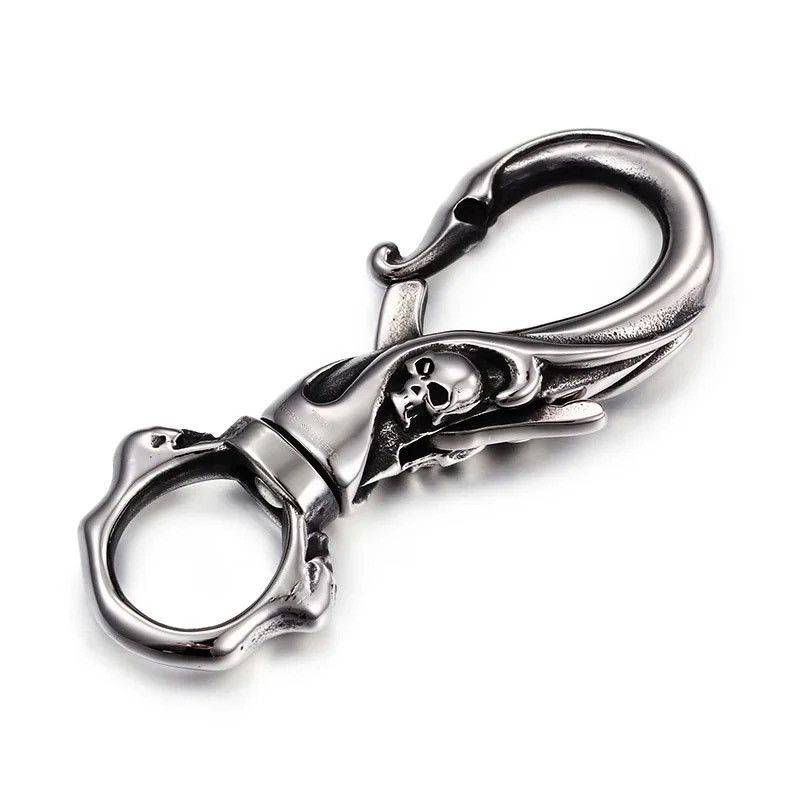 Vintage Retro Clip Goth Skull Keychain Size ONE SIZE - 1 Thumbnail