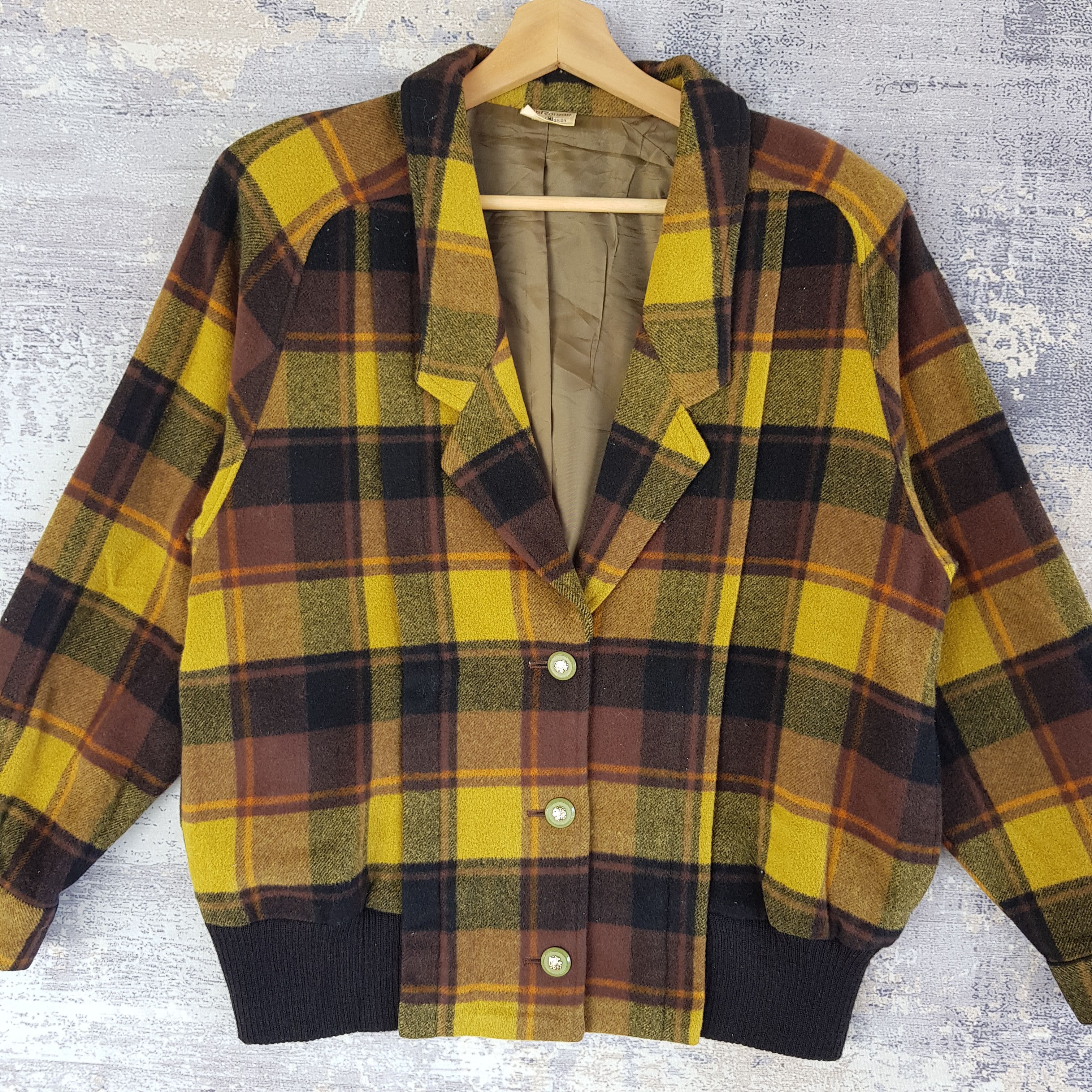 Japanese Brand Vintage 90s SanRoman Japanese Retro Plaid Tartan Coat Jacket Size M / US 6-8 / IT 42-44 - 4 Thumbnail