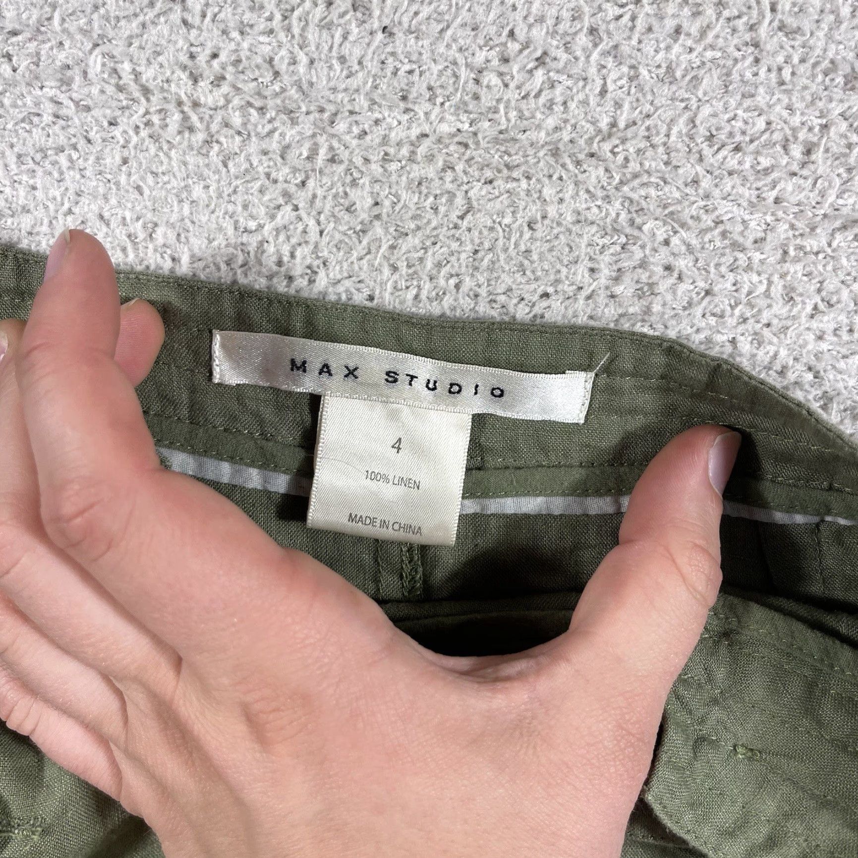 Vintage VINTAGE MAX Studio 100% Linen Skirt Women’s 4 Army Green A Line Mini Skirt Y2K Sailor Skirt Womens Mens? Size 27" / US 4 / IT 40 - 3 Thumbnail