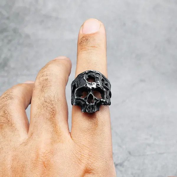 Jewelry Hollow Skull Ring Size ONE SIZE - 1 Thumbnail