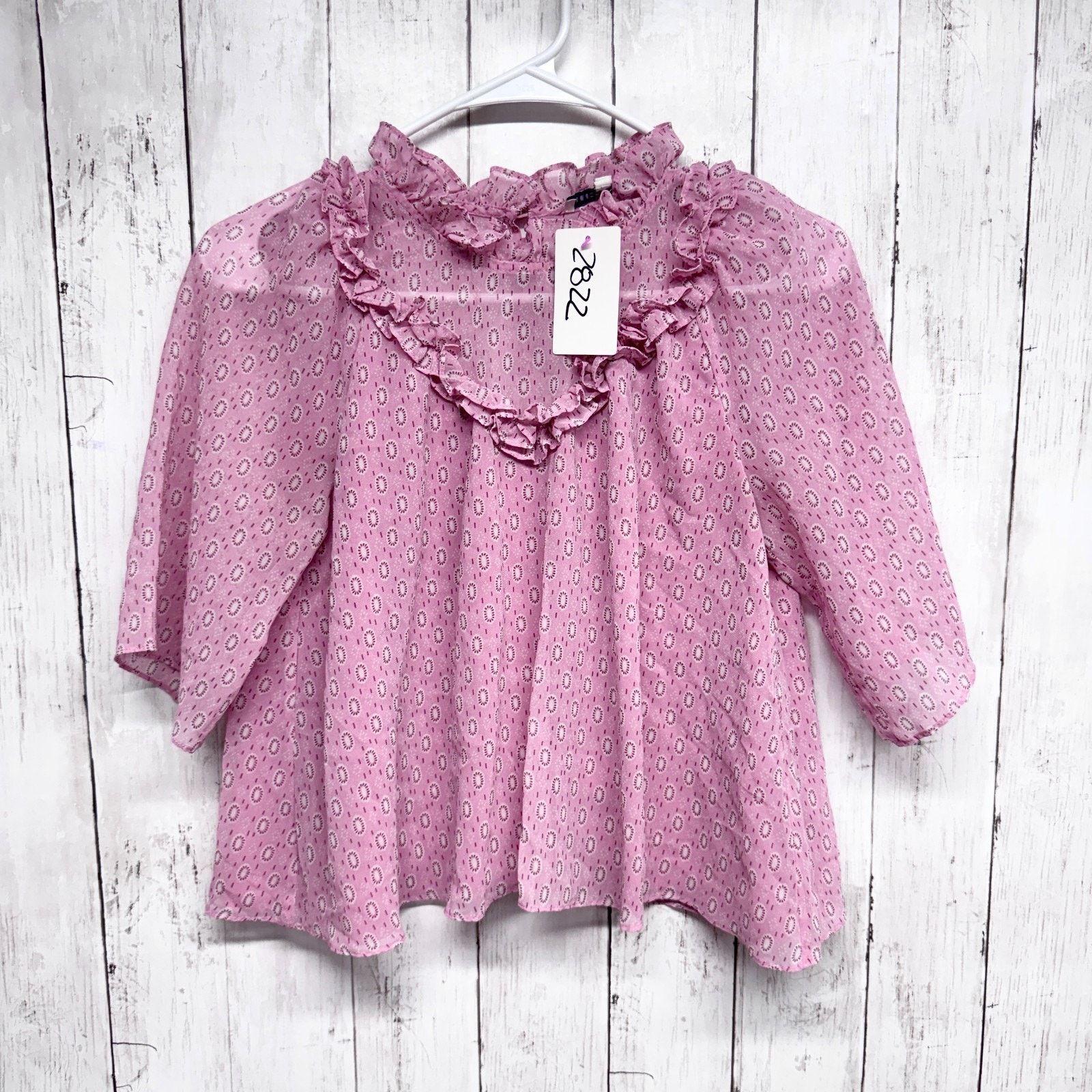 Rebecca Minkoff Rebecca Minkoff Shirt Small Ruffle Mock Neck Smocked Blouse Size S / US 4 / IT 40 - 1 Thumbnail