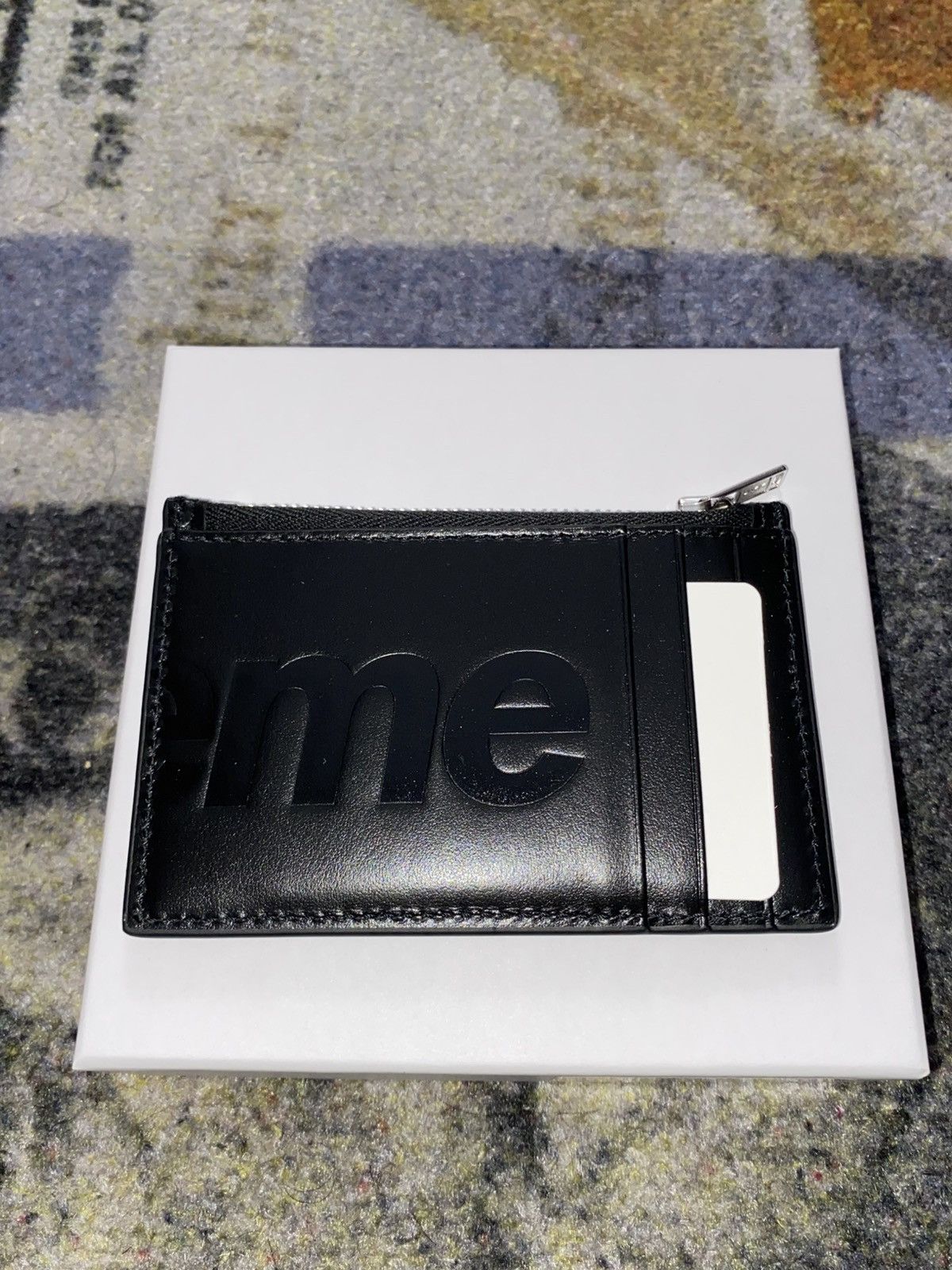 Supreme Supreme Leather Zip Card Holder Black Size ONE SIZE - 2 Thumbnail