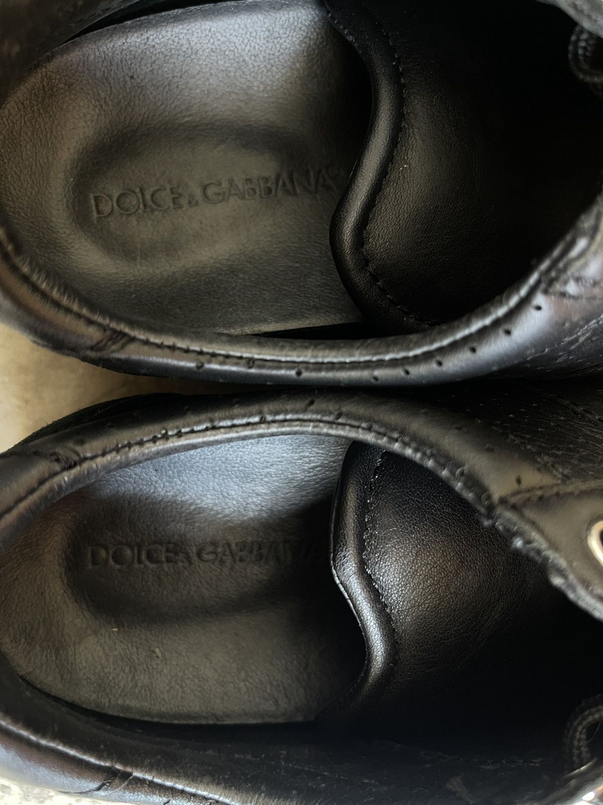 Dolce & Gabbana Dolce Gabanna Logo Leather Black Sneakers Size US 7 / EU 40 - 3 Thumbnail