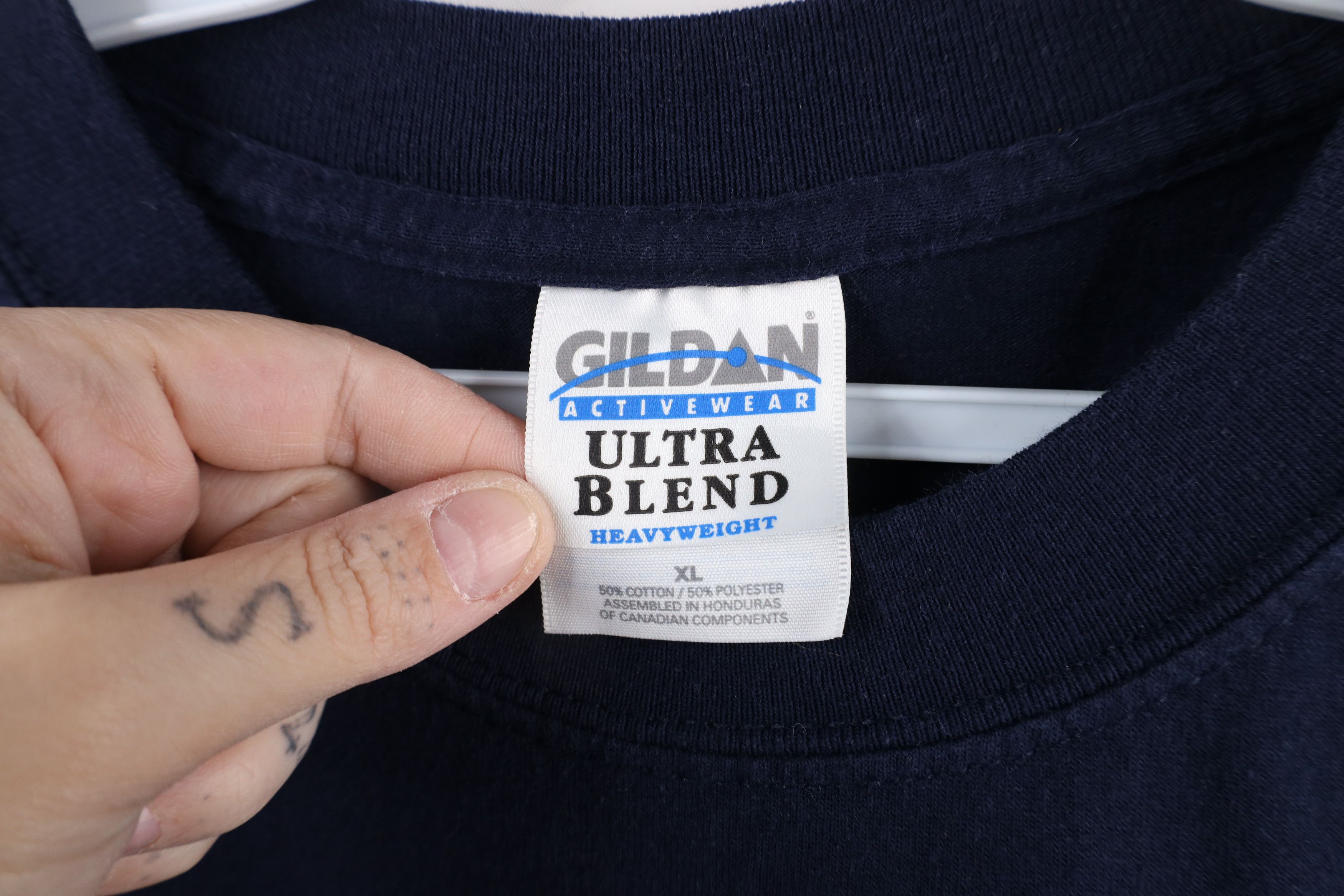 Gildan × Vintage Vintage 90s Gildan Out Label Tag Short Sleeve T-Shirt Blue Size US XL / EU 56 / 4 - 5 Thumbnail