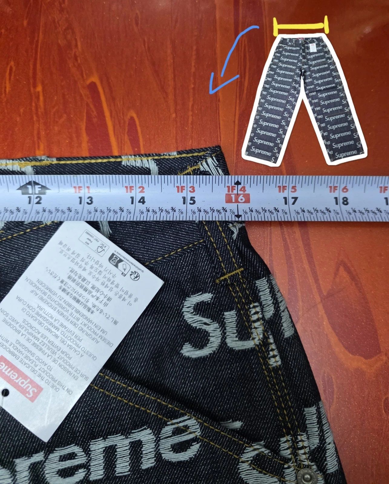 Supreme Supreme Jacquard Logos Double Knee Denim Painter Jeans Sz