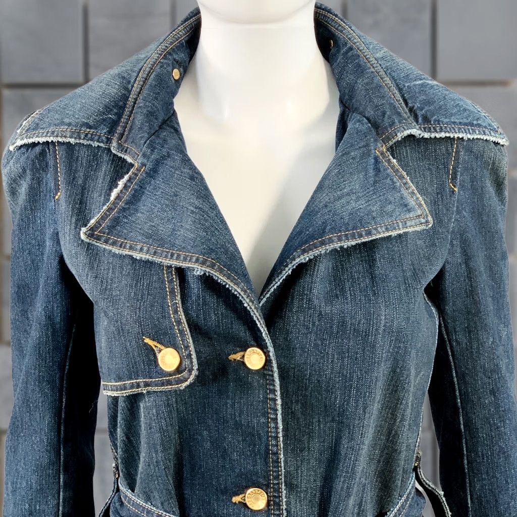 Dolce & Gabbana DOLCE & GABBANA Jacket Womens 2 Blue Size Indigo Denim Belted Size XS / US 0-2 / IT 36-38 - 1 Thumbnail