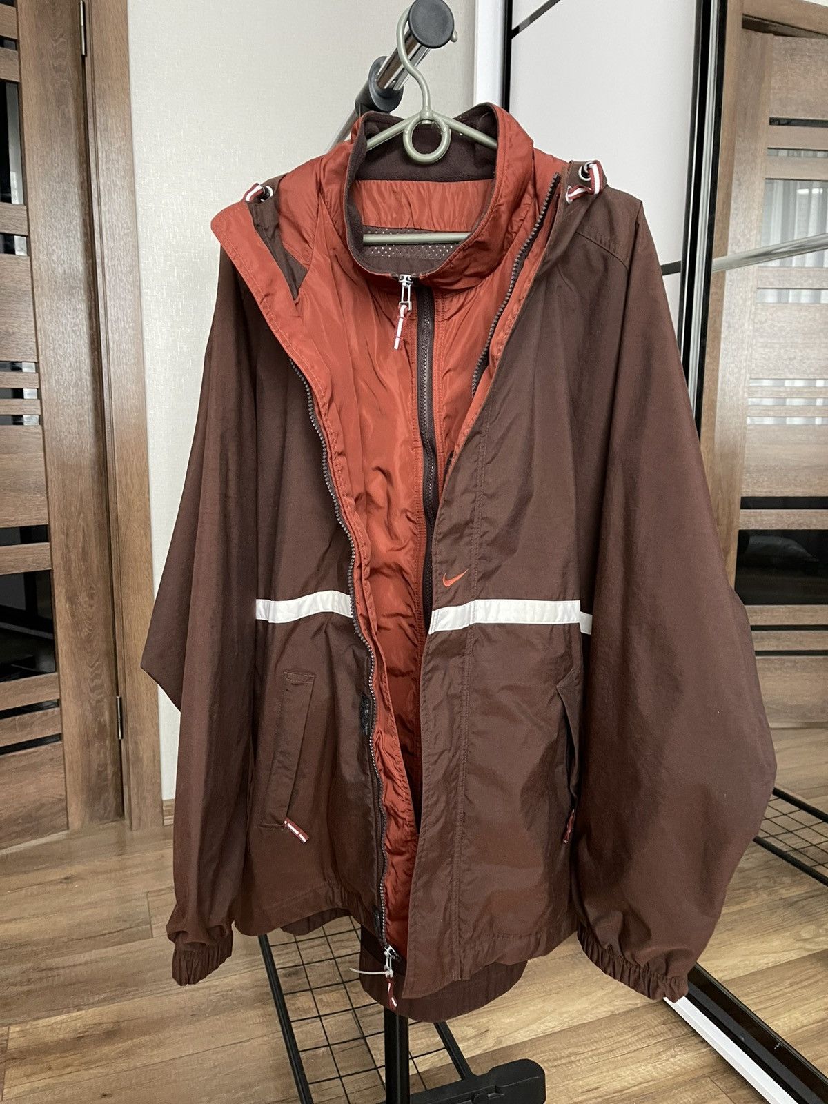 Other Nike Swoosh Vintage Zip Jacket Brown 90s Size US L / EU 52-54 / 3 - 13 Thumbnail