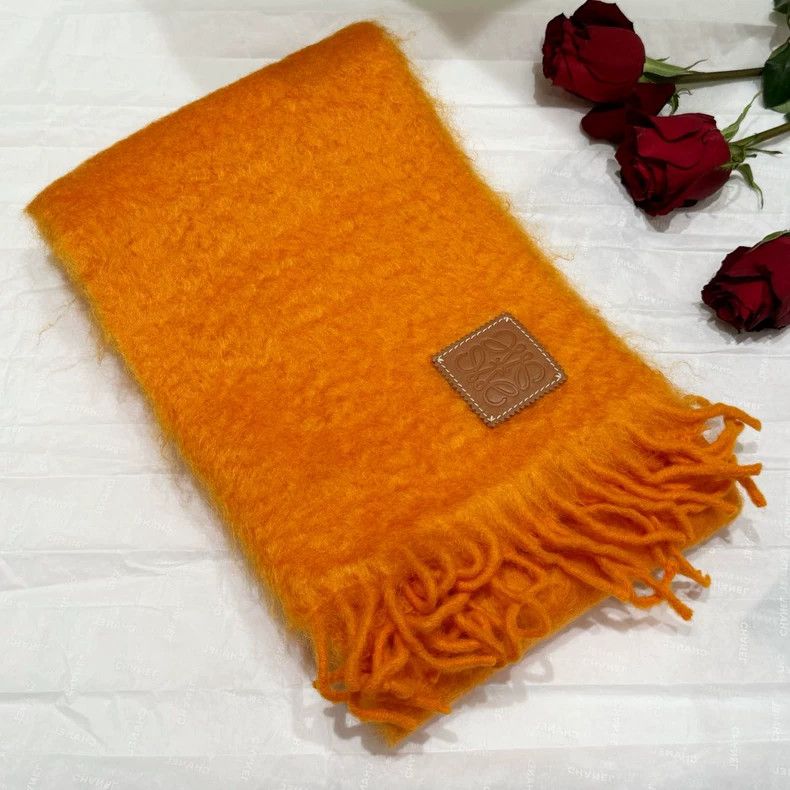 Loewe LOEWE Orange horsehair cashmere fur scarf Size ONE SIZE - 3 Thumbnail