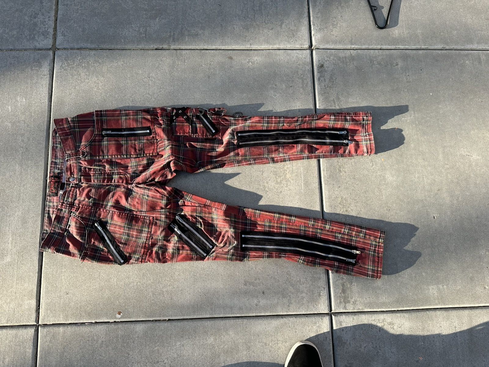 Tripp NYC CLASSIC SLIM LEG BONDAGE PANT RED PLAID Size US 34 / EU 50 - 1 Thumbnail