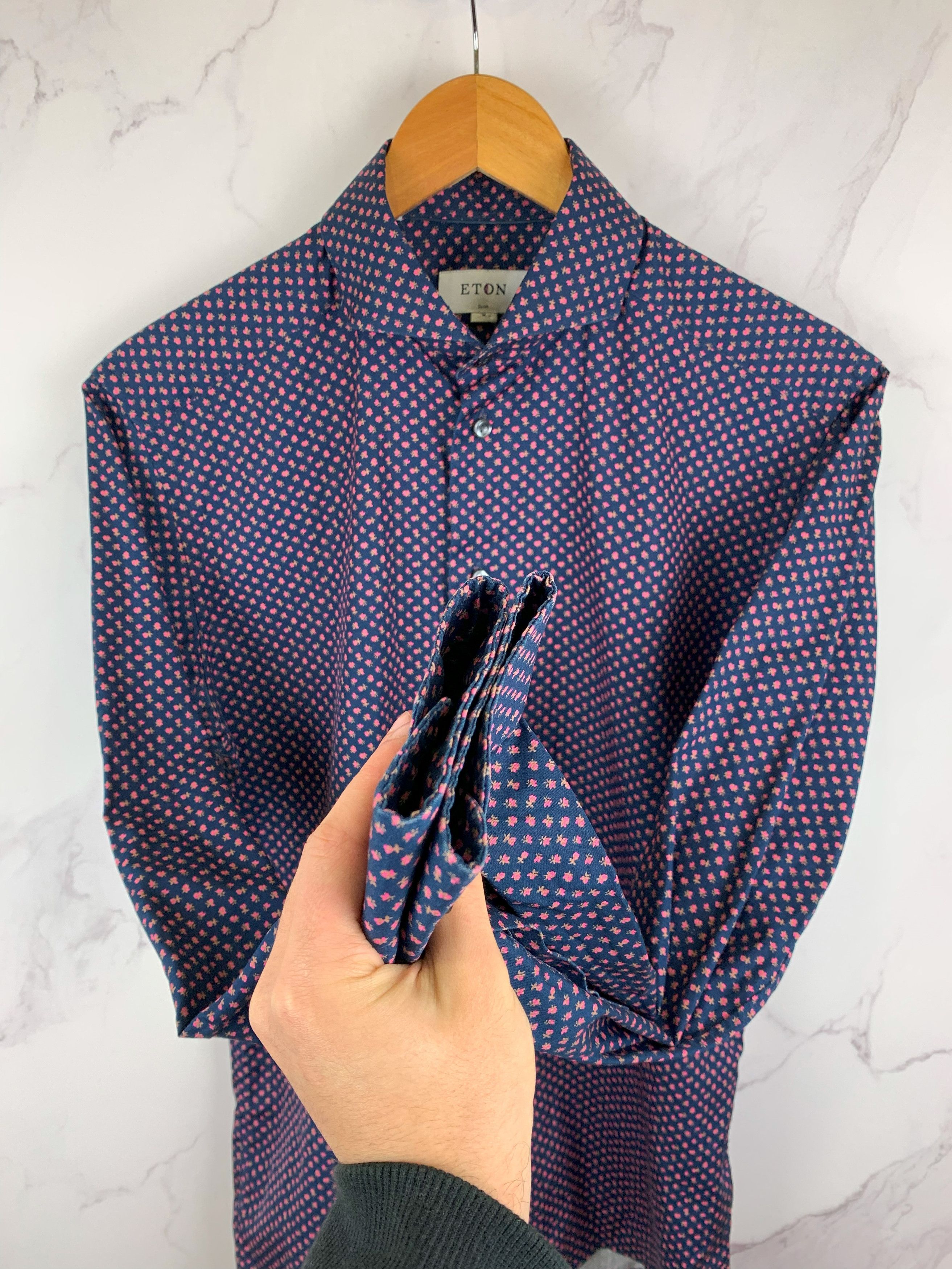 Eton ETON Shirt Mini Flower Pattern Slim Fit Size M Size US M / EU 48-50 / 2 - 6 Thumbnail