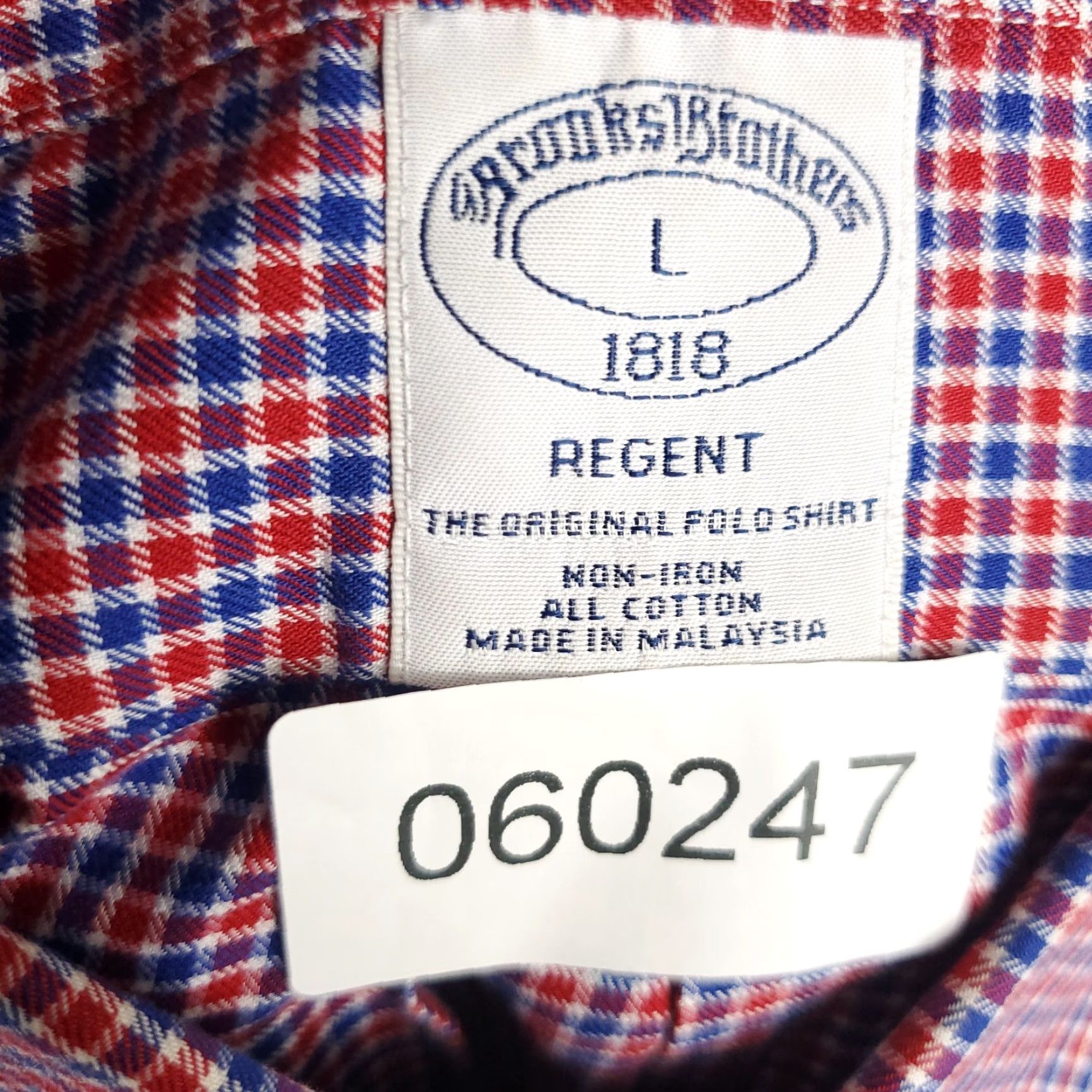 Brooks Brothers Brooks Brothers Button-Up Shirt Mens Large Red Blue Check Long Sleeve Collared Regular Fit Size US L / EU 52-54 / 3 - 8 Thumbnail