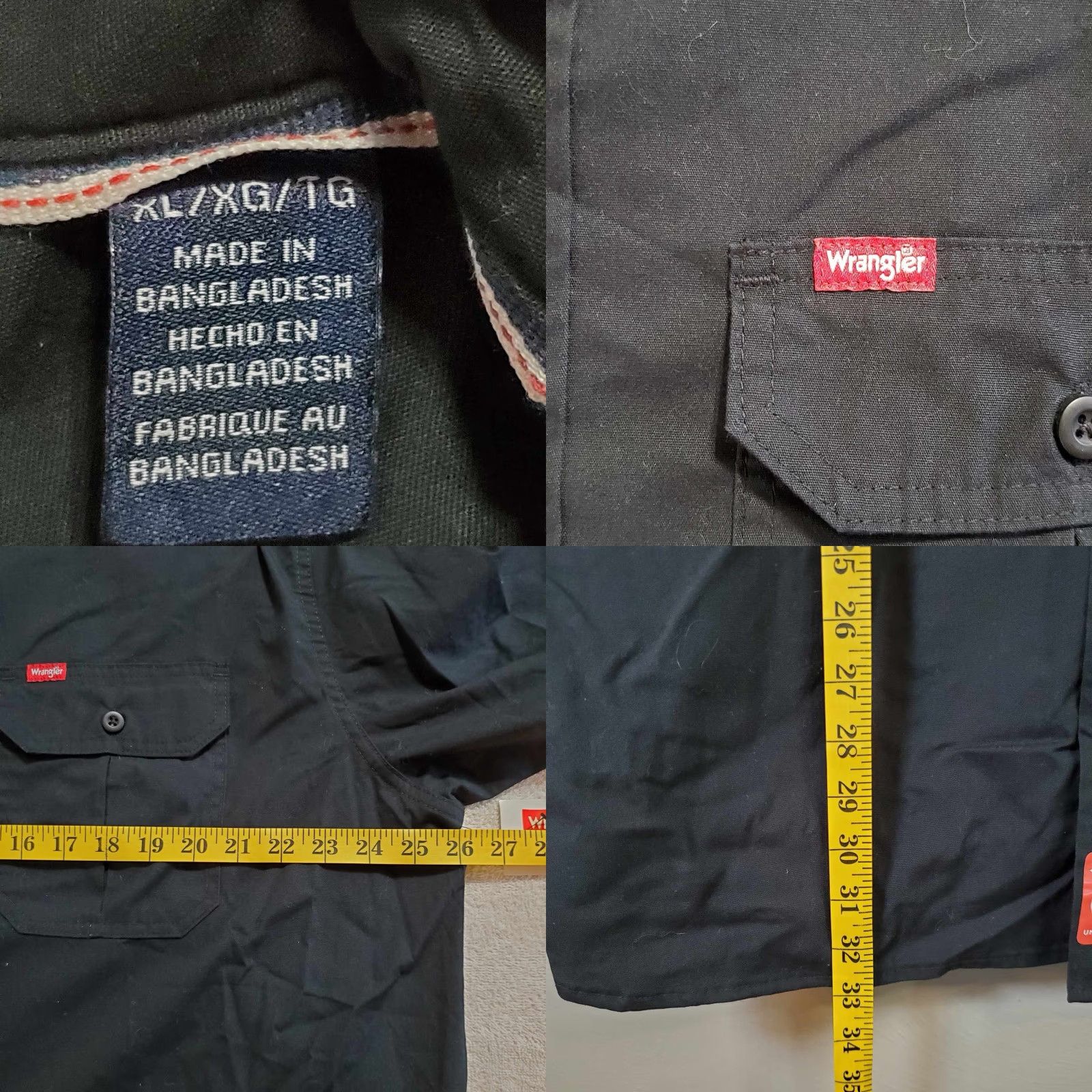 Wrangler VINTAGE Wrangler Jeans Shirts Dark Short Sleeve NWT 2 Front Pockets XL XG Workwear Men XLT Black Pockets Shirts Size US XL / EU 56 / 4 - 8 Thumbnail