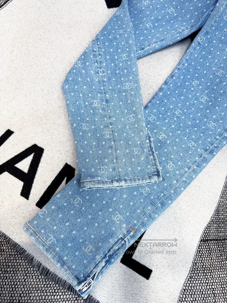 Chanel Chanel 23p full print dot logo narrow version jeans Size 27" / US 4 / IT 40 - 3 Thumbnail
