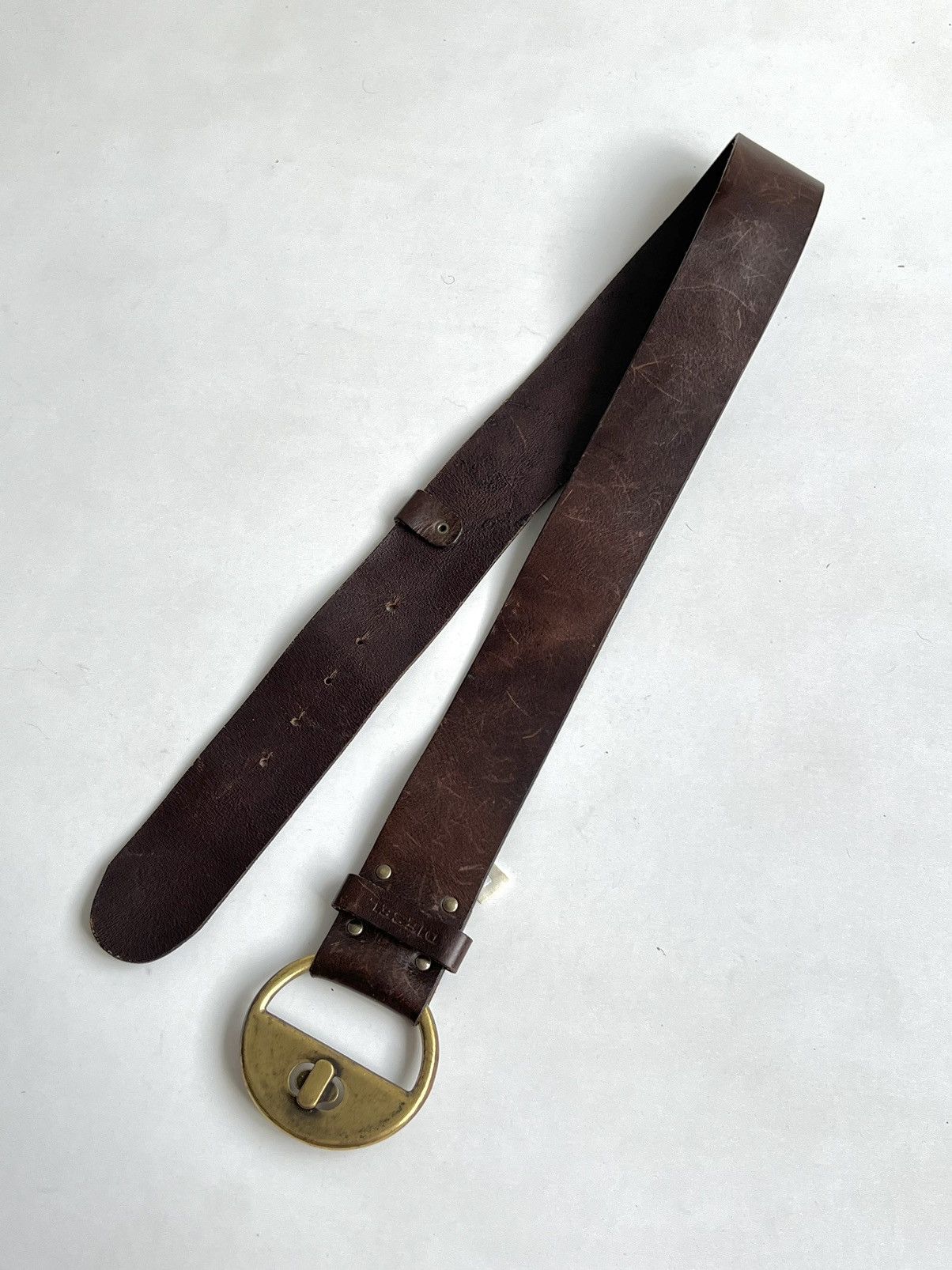 Diesel × Vintage Vintage 90s Diesel Oversized Wide Leather Belt Size ONE SIZE - 9 Thumbnail