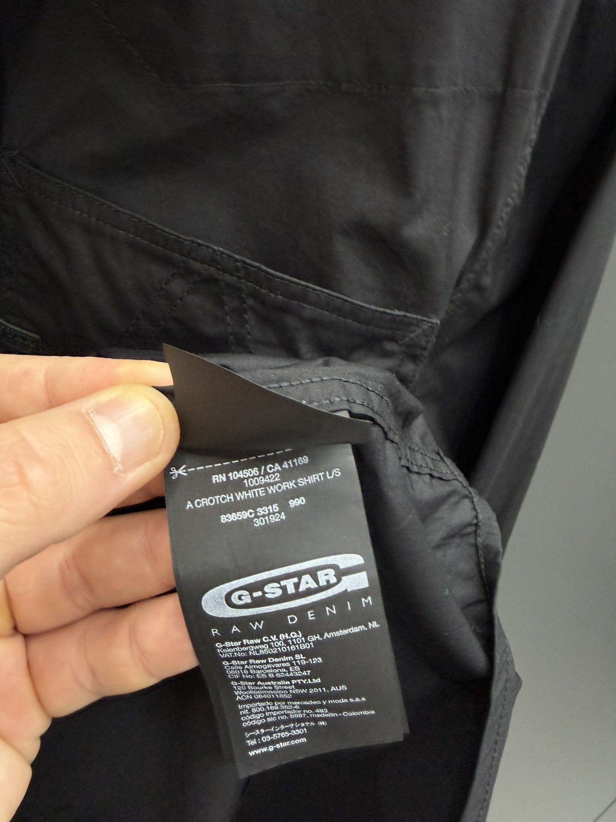 G-Star G-Star Raw Black Shirt Long Sleeve Size XXL Size US XXL / EU 58 / 5 - 10 Thumbnail