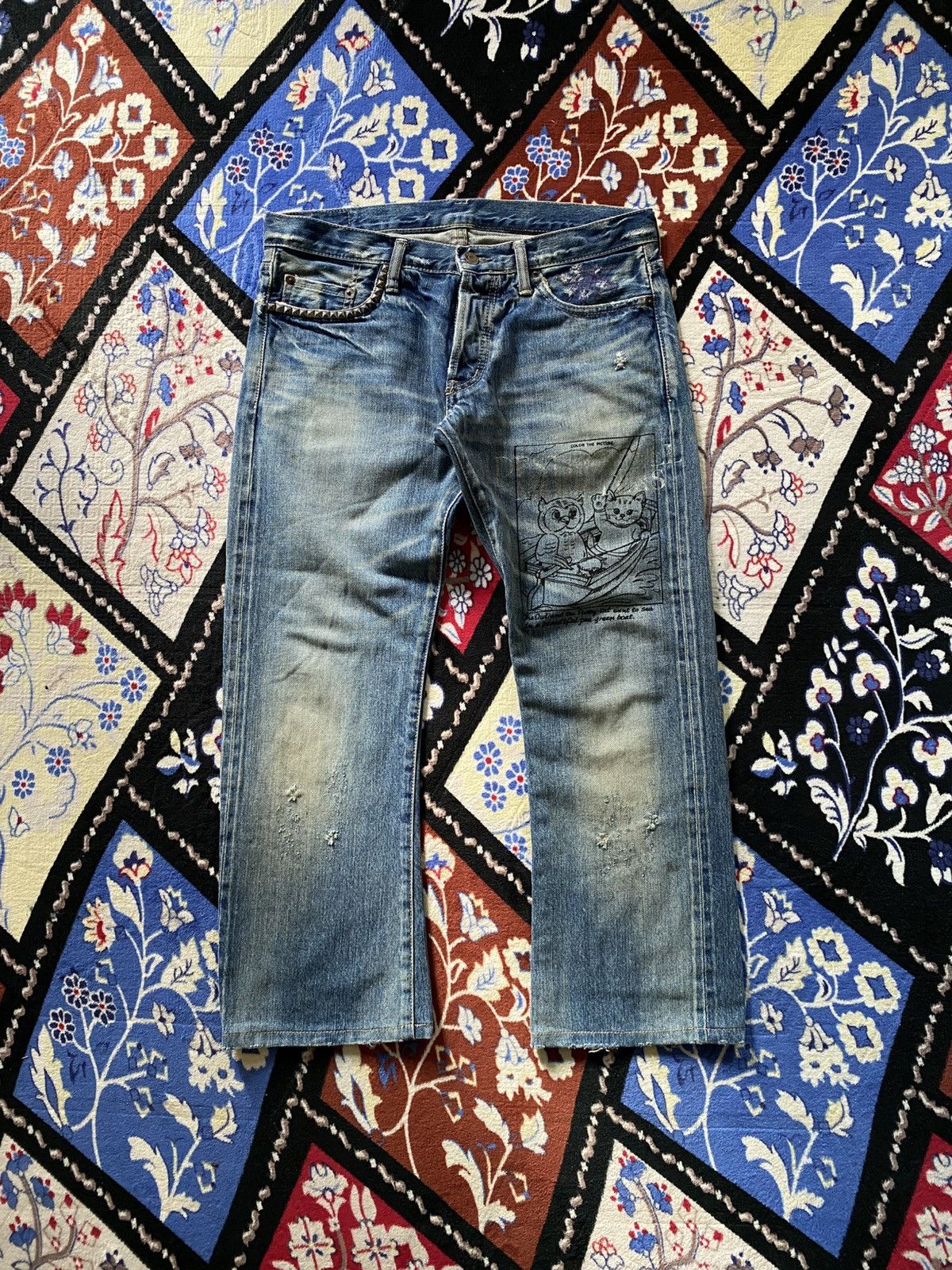 Hysteric Glamour Hysteric Glamour Destroy All Monsters Selvedge Distressed Size US 32 / EU 48 - 1 Thumbnail