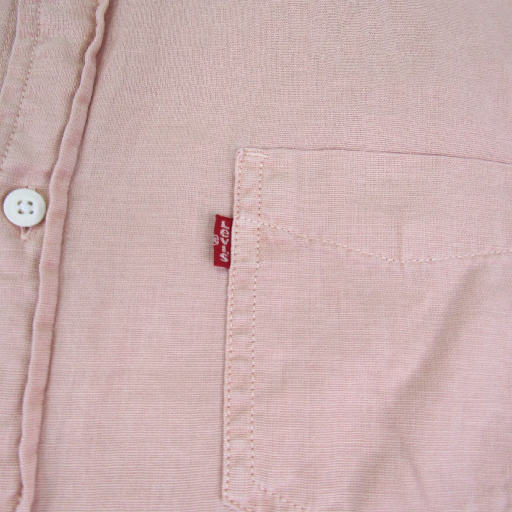 Levi's VINTAGE Levi's Button-Up Shirt Mens Large Pink Short Sleeve Pocket Red Tab Casual Sewn Logo Outdoor 90s Mens Size US L / EU 52-54 / 3 - 3 Thumbnail