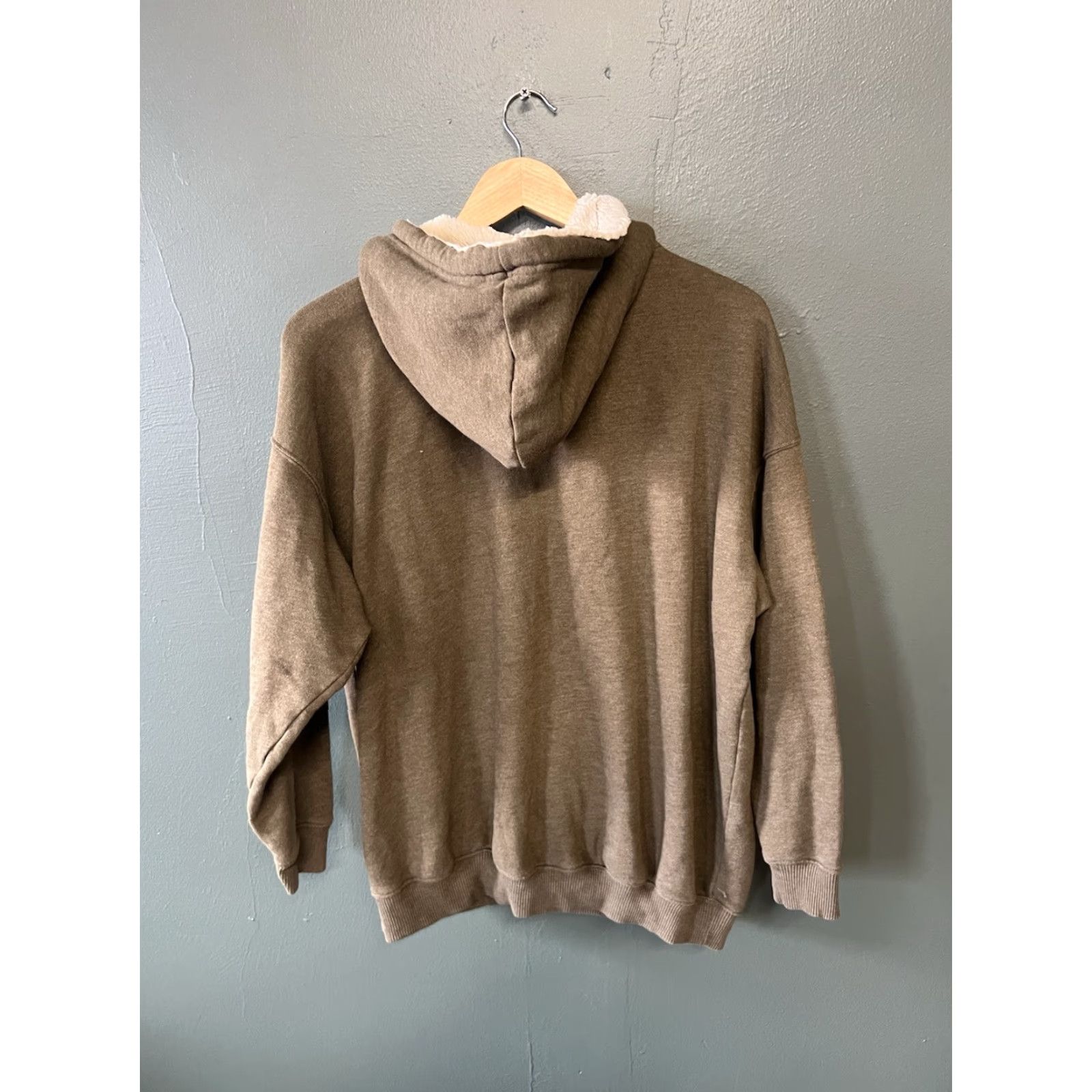 Vintage Aerie Womens Brown Fleece Pullover Hooded Sweatshirt Size M Size M / US 6-8 / IT 42-44 - 2 Thumbnail