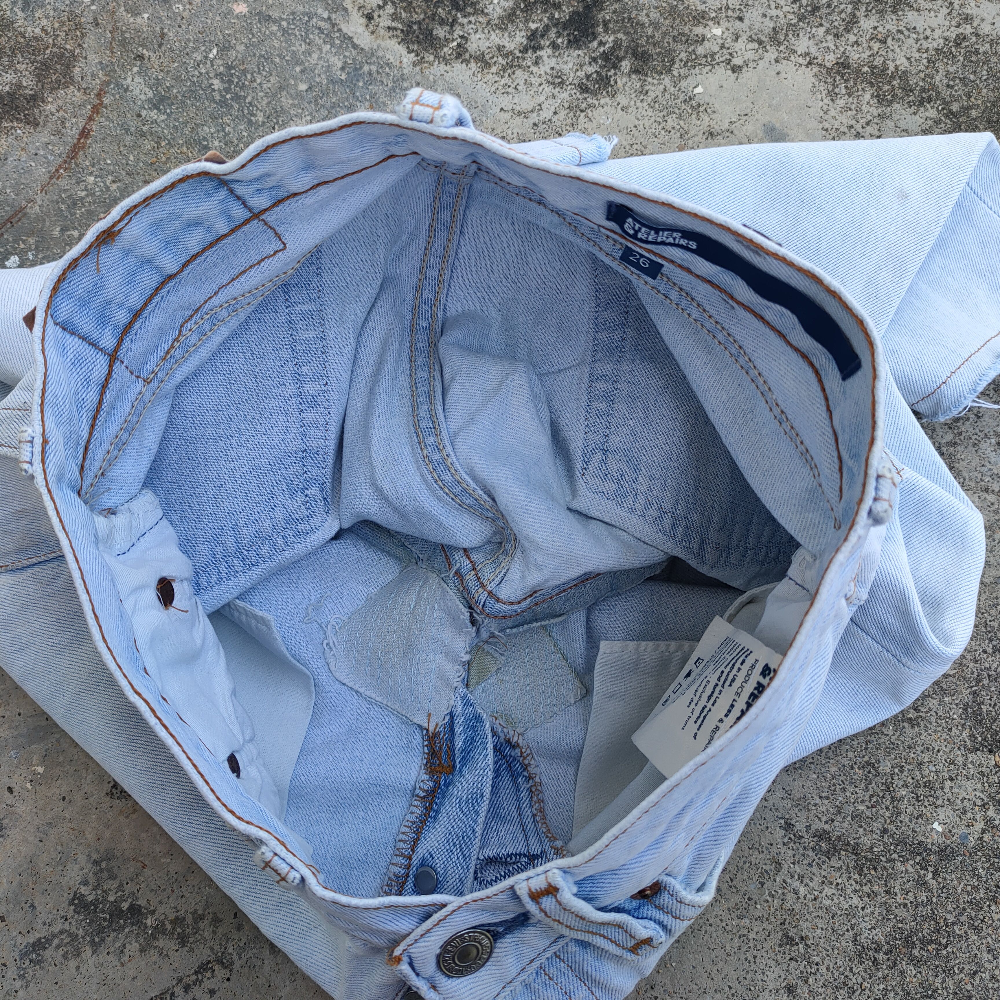 Atelier & Repairs × Jean × Levi's VINTAGE LEVI'S 501 ATELIER REPAIR JEANS DENIM PANTS Size US 27 - 16 Thumbnail