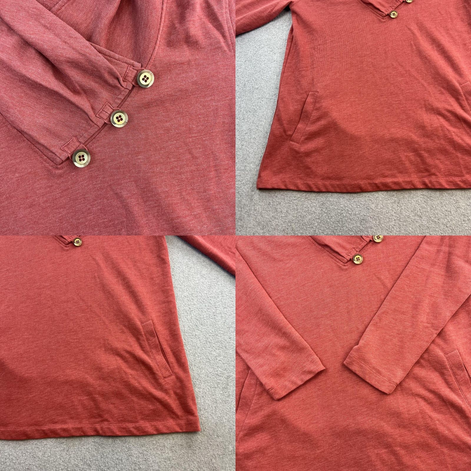 Soft Surroundings Soft Surroundings Sweater Womens Medium Red Button Collar Pullover Long Pocketed Size M / US 6-8 / IT 42-44 - 8 Thumbnail