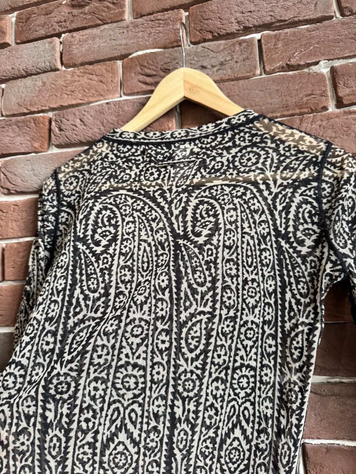 Jean Paul Gaultier Vintage 90s Jean Paul Gaultier Paisley Mesh LS TOP JP Shirt Size XL / US 12-14 / IT 48-50 - 7 Thumbnail