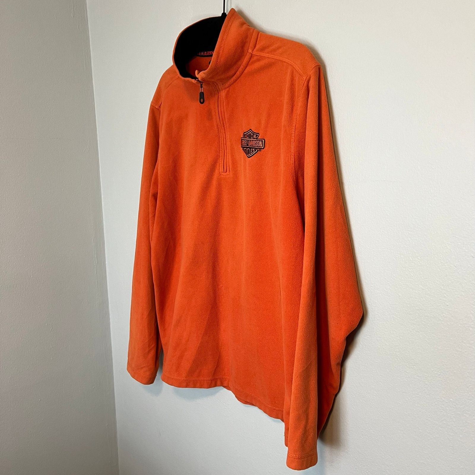 Harley Davidson Vintage Harley Davidson Fleece Quarter Zip Pull Over Mens L Size US L / EU 52-54 / 3 - 10 Thumbnail
