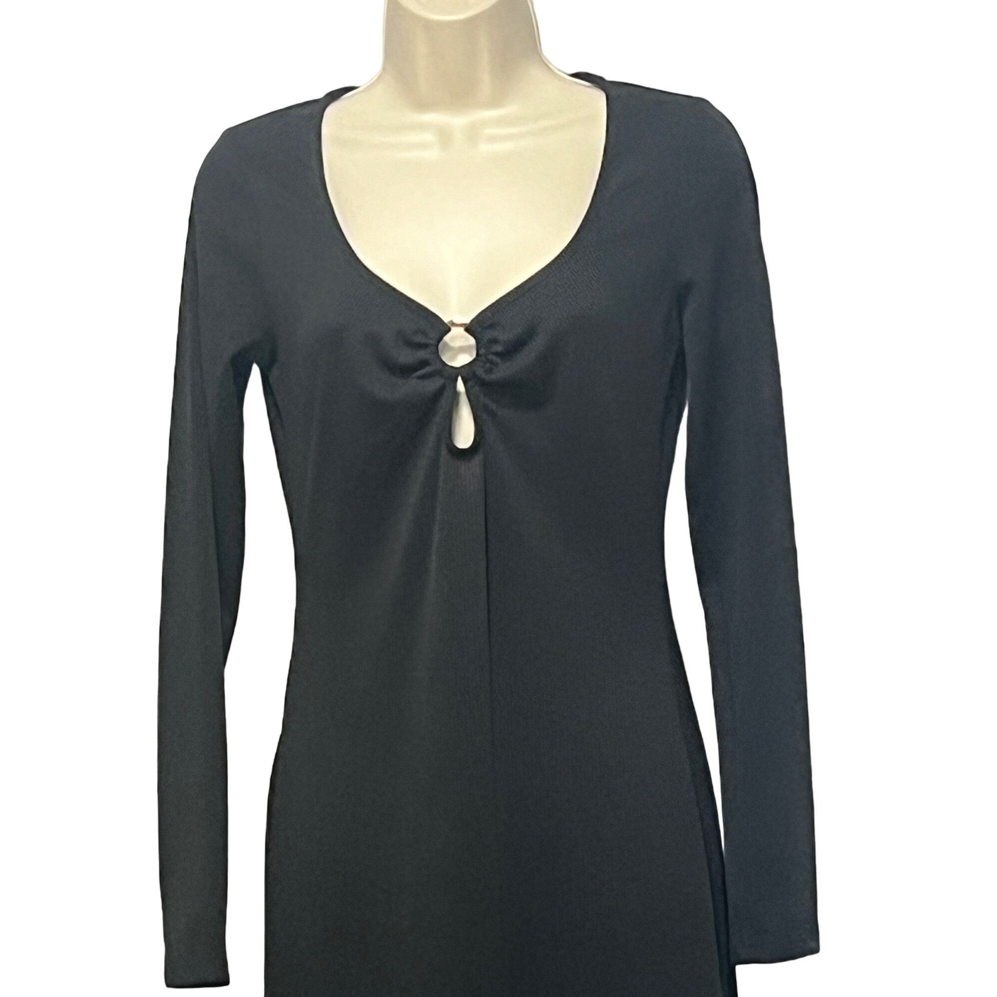 Topshop Topshop ring ribbed midi dress in black, XS (US 0-2) Size XS / US 0-2 / IT 36-38 - 10 Thumbnail