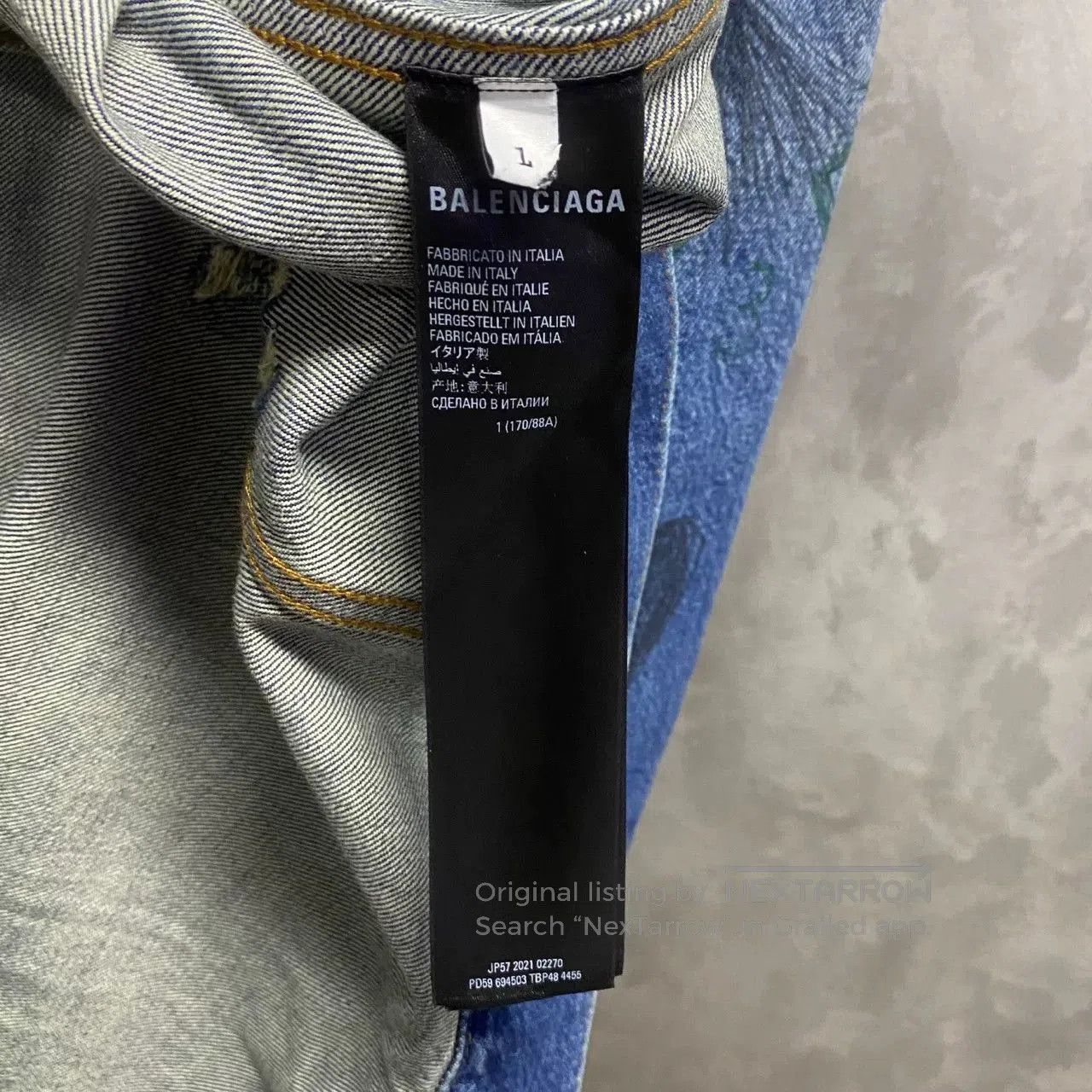Balenciaga Balenciaga Blue Graffiti Logo Denim Jacket. Size US M / EU 48-50 / 2 - 5 Thumbnail