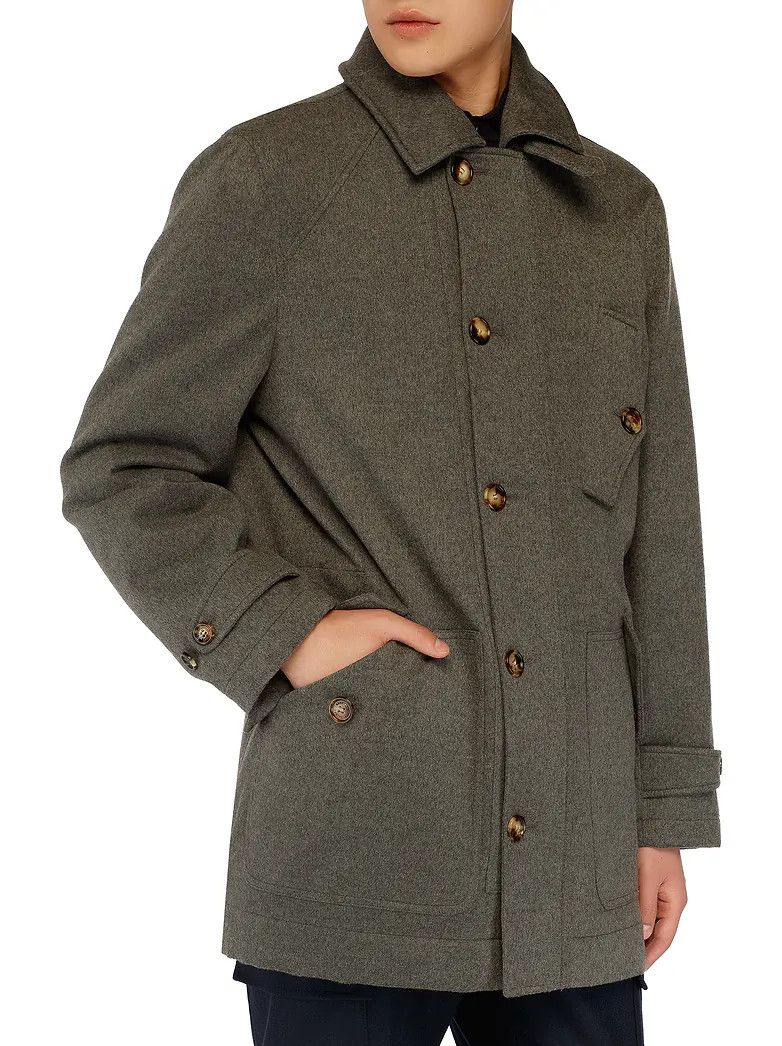 Brunello Cucinelli o1w1db10226 Cashmere Coat in Grey Size US XL / EU 56 / 4 - 3 Thumbnail