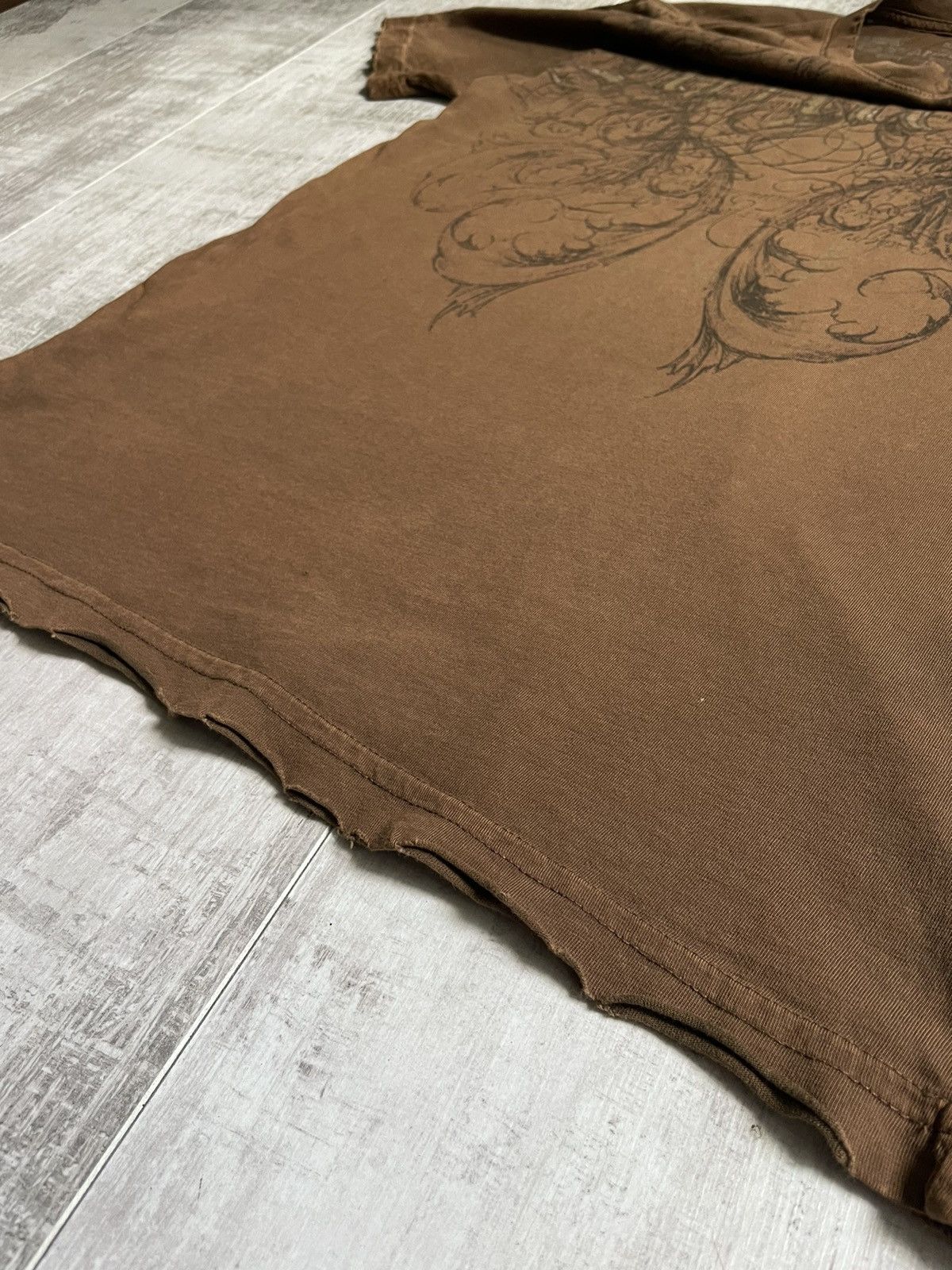 Affliction Vintage Y2K Affliction Brown T-Shirt Over Printed RARE Size US M / EU 48-50 / 2 - 11 Thumbnail