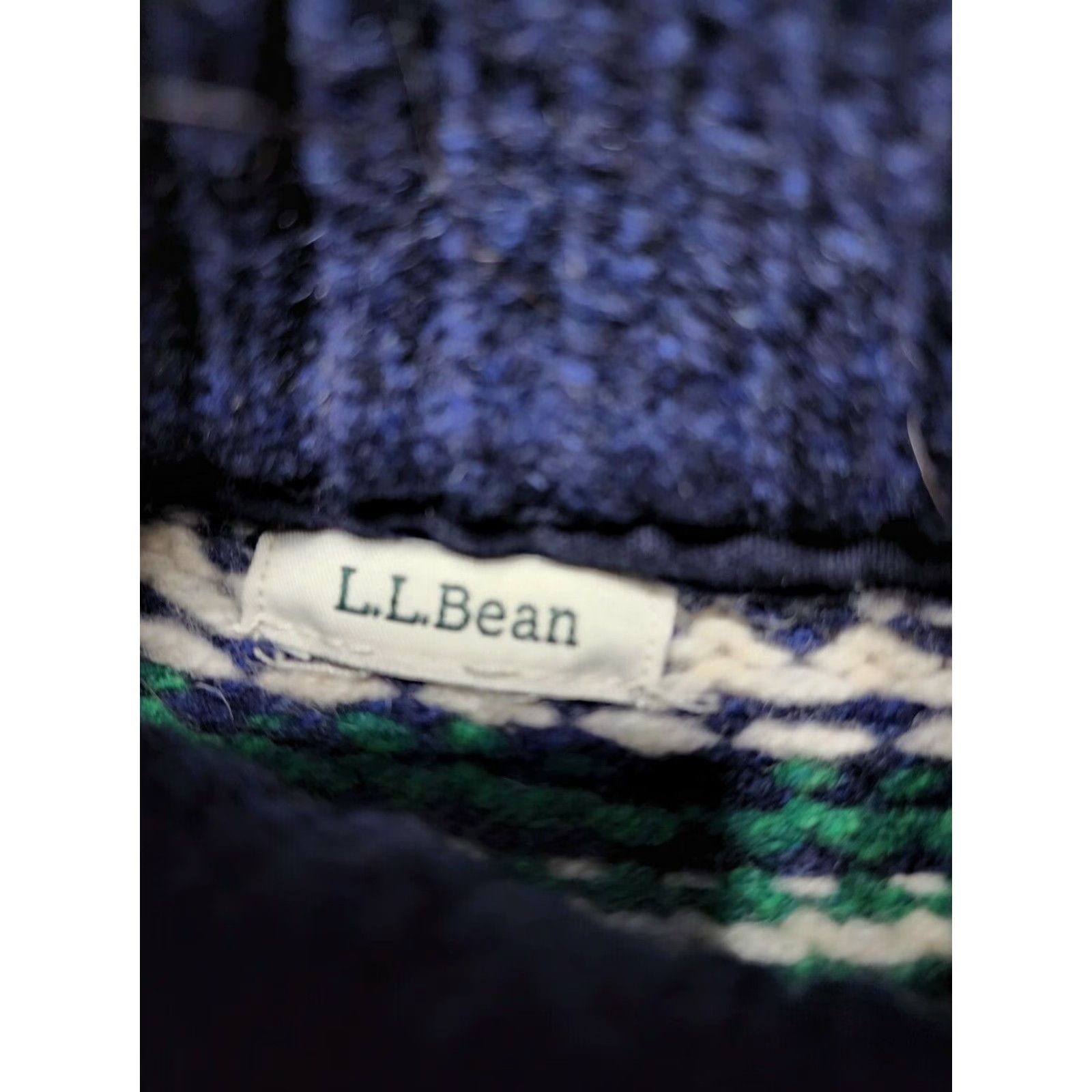 Vintage VINTAGE L.L.Bean Fair Isle Full Zip Cardigan Sweater Womens Medium Blue 100% Lambswool Size M / US 6-8 / IT 42-44 - 7 Thumbnail