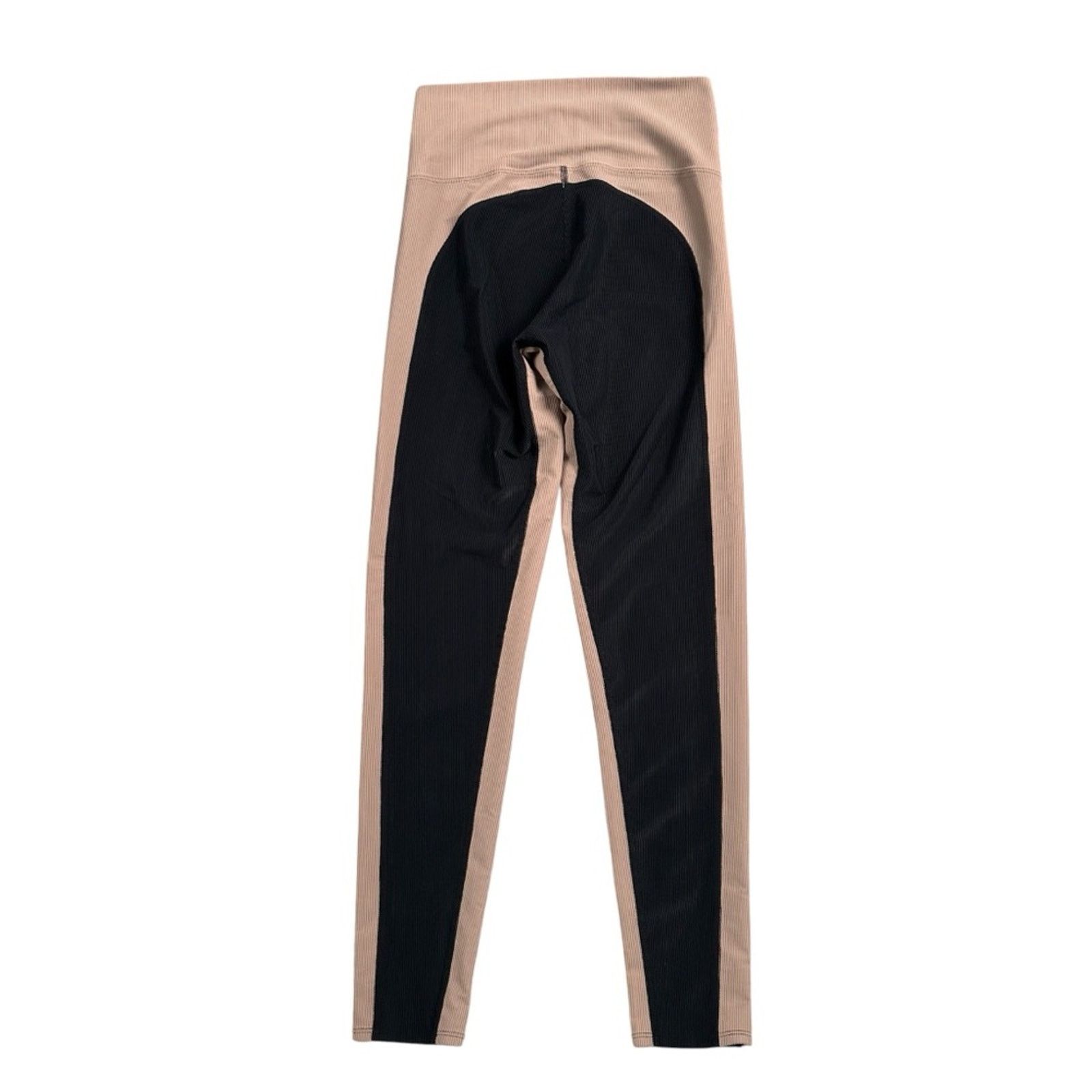 Beach Riot Beach Riot Colorblock Ribbed Leggings – Black/Tan – Size L Size 30" / US 8 / IT 44 - 6 Thumbnail