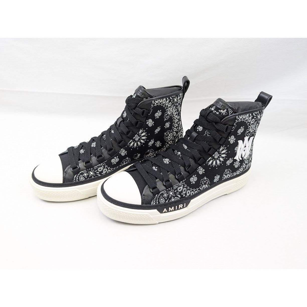 Amiri o1rshd1 Bandana MA Court High-Top Sneakers in Black/White Size US 13 / EU 46 - 18 Thumbnail