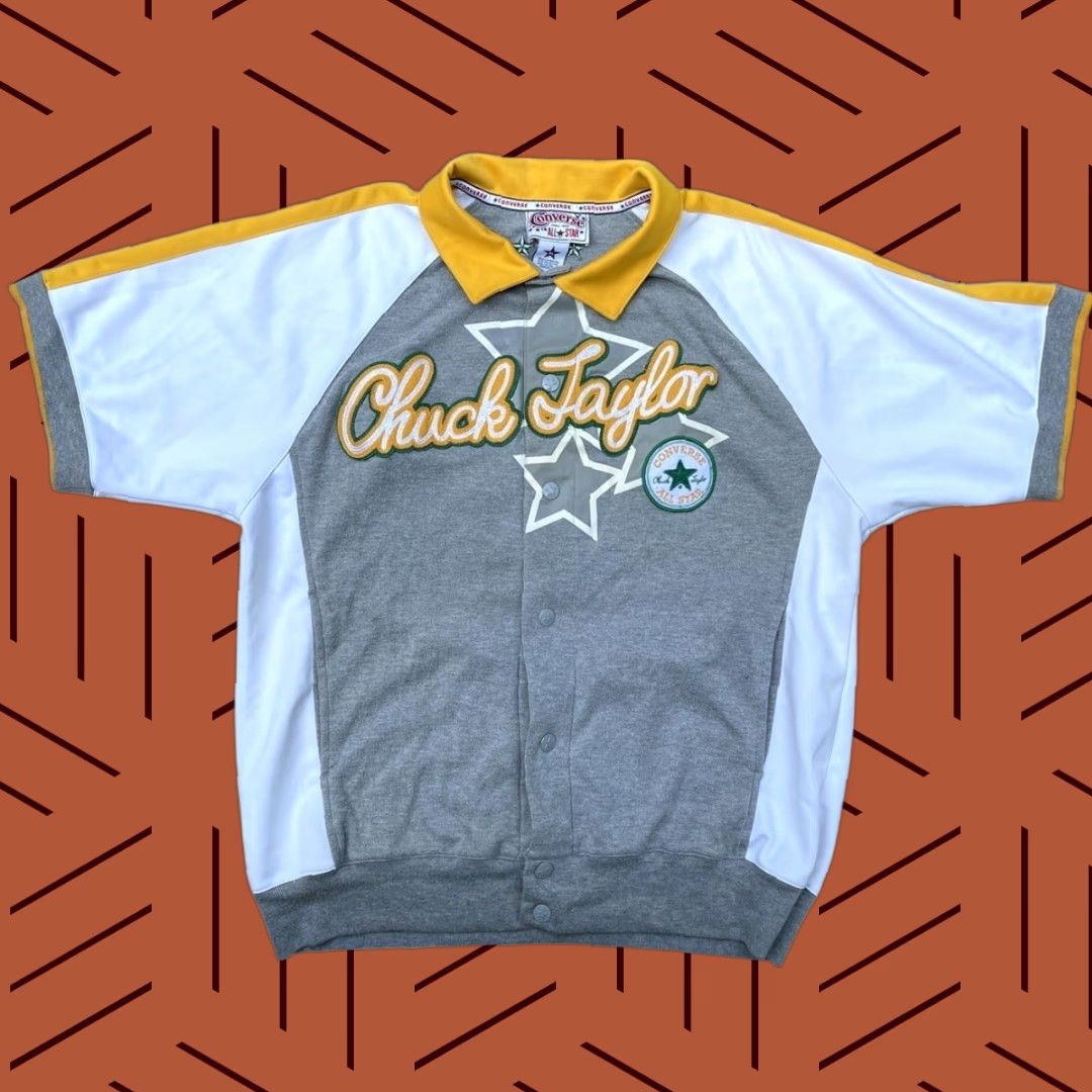 Converse VINTAGE Chuck Taylor Converse Shirt Mens XL Gray Yellow Green Size US XL / EU 56 / 4 - 1 Thumbnail