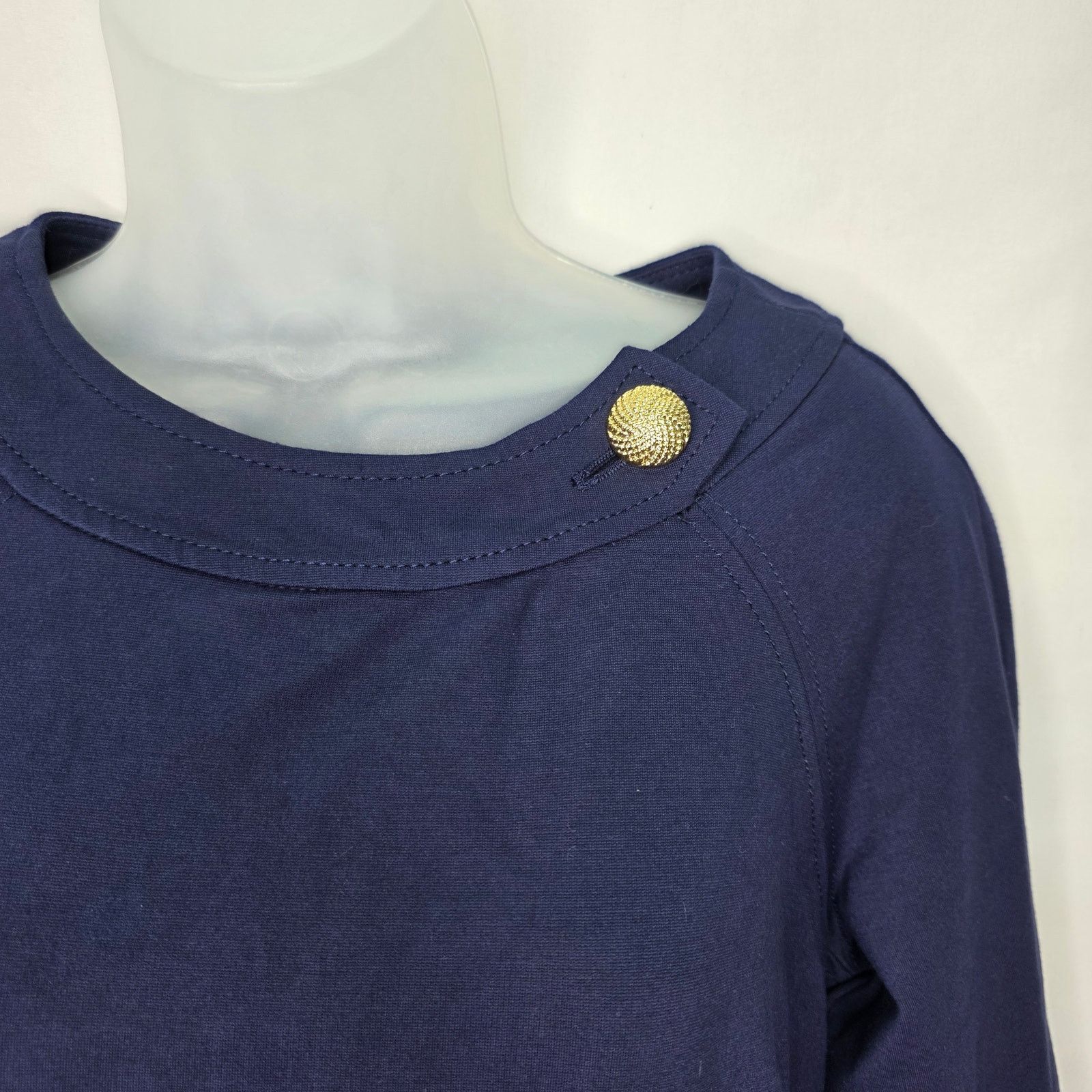 Other Talbots Blue Elbow length Sleeve Round Neck Sheath Dress Size S / US 4 / IT 40 - 4 Thumbnail