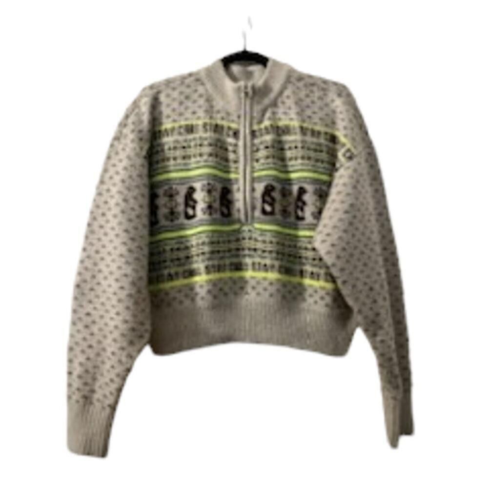 Vince BDG Women's Fair Isle Half-Zip Sweater Size M Beige & Brown Size M / US 6-8 / IT 42-44 - 1 Thumbnail