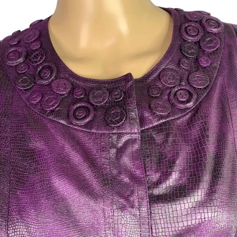 Chicos Chicos Women's Size 1 US 8 Jacket Snap Front Snake Pattern Size M / US 6-8 / IT 42-44 - 6 Thumbnail