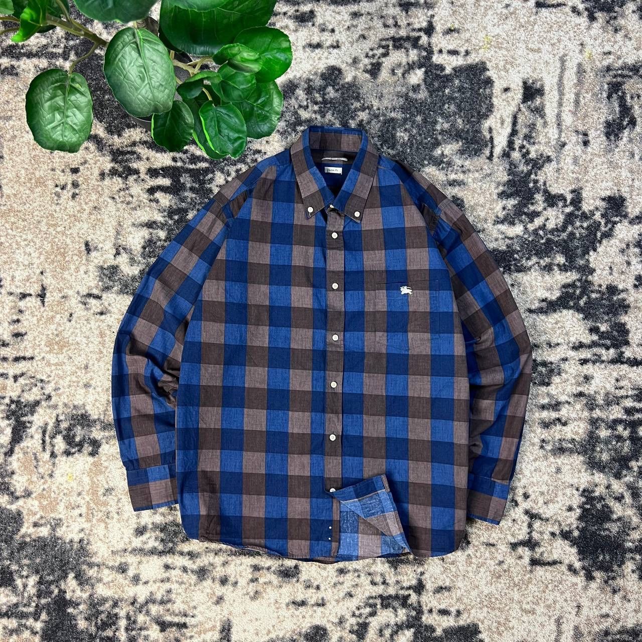 Burberry Burberry Miini Logo Luxury Checkered Button Up Shirt Size US XL / EU 56 / 4 - 1 Thumbnail