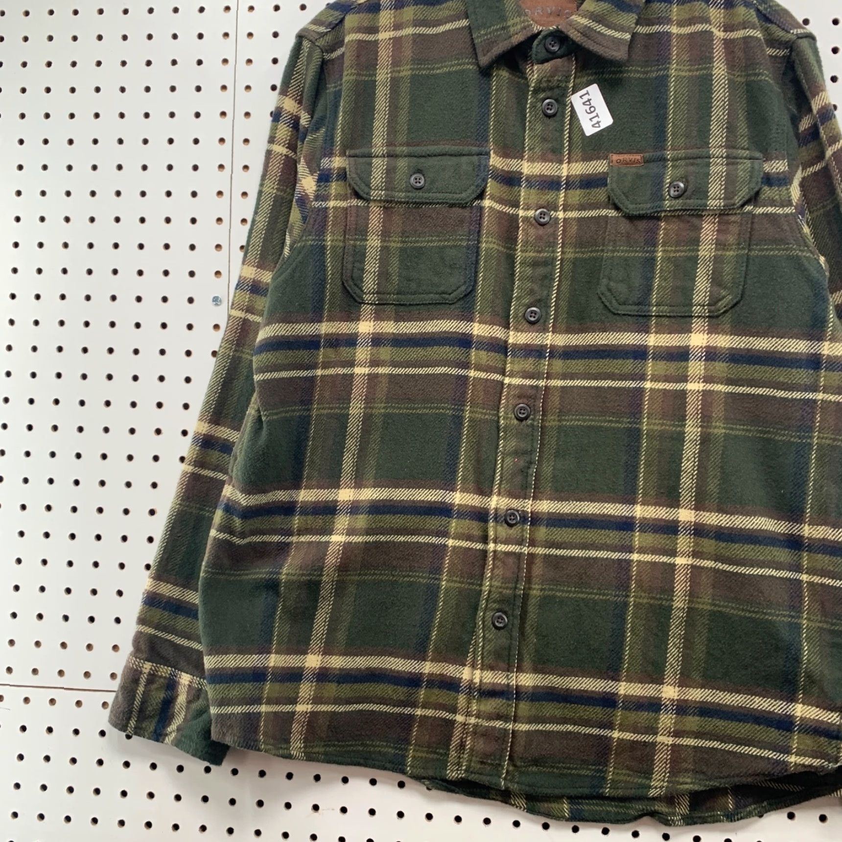 Orvis Orvis Button Shirt Mens Large Green Plaid Heavyweight Shacket 22x29 Button-Up Cotton Flannel Casual Winter Mens Size US L / EU 52-54 / 3 - 5 Thumbnail