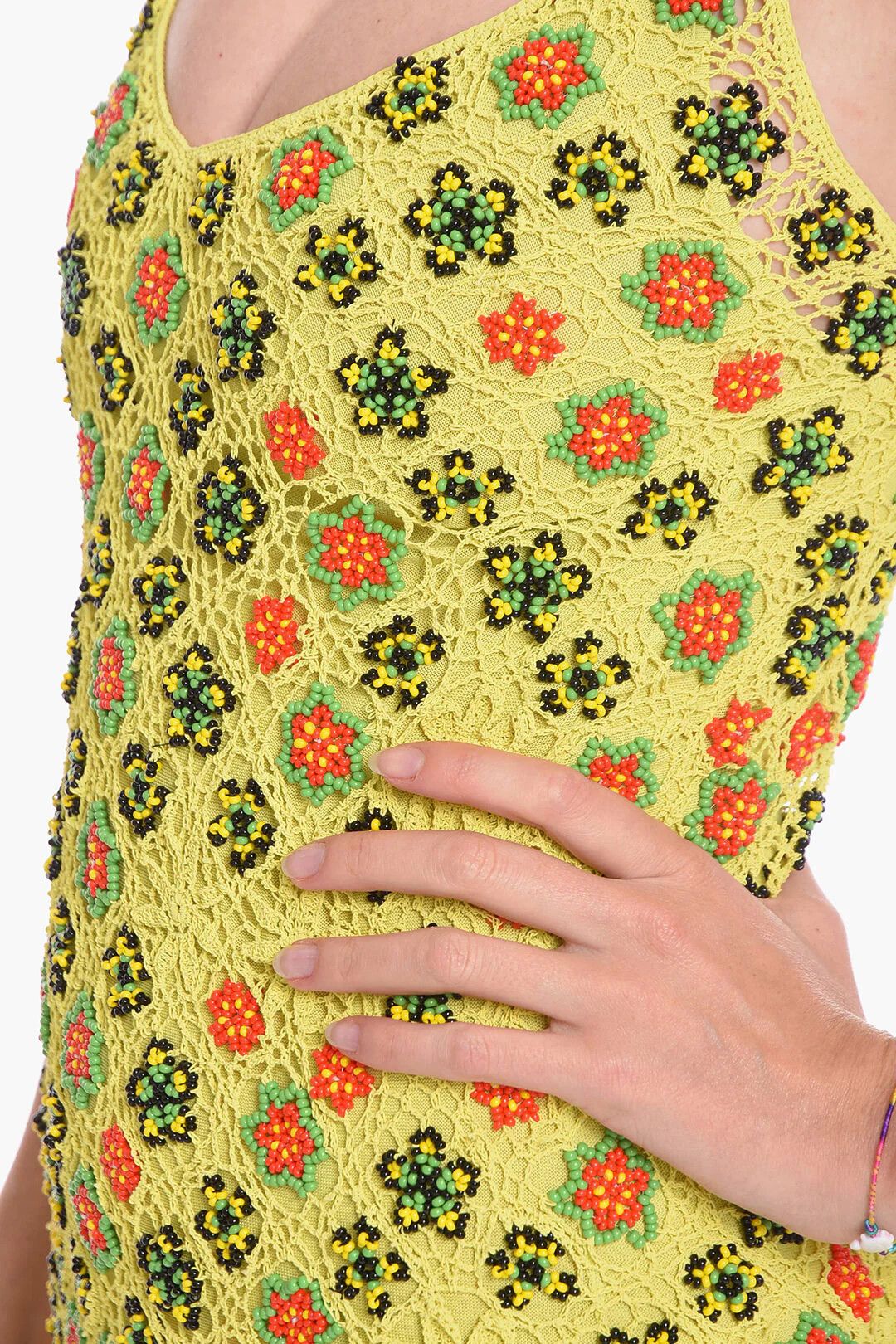 Bottega Veneta og1mm0426 Viscose Crochet Flare Dress in Multicolor Size S / US 4 / IT 40 - 3 Thumbnail