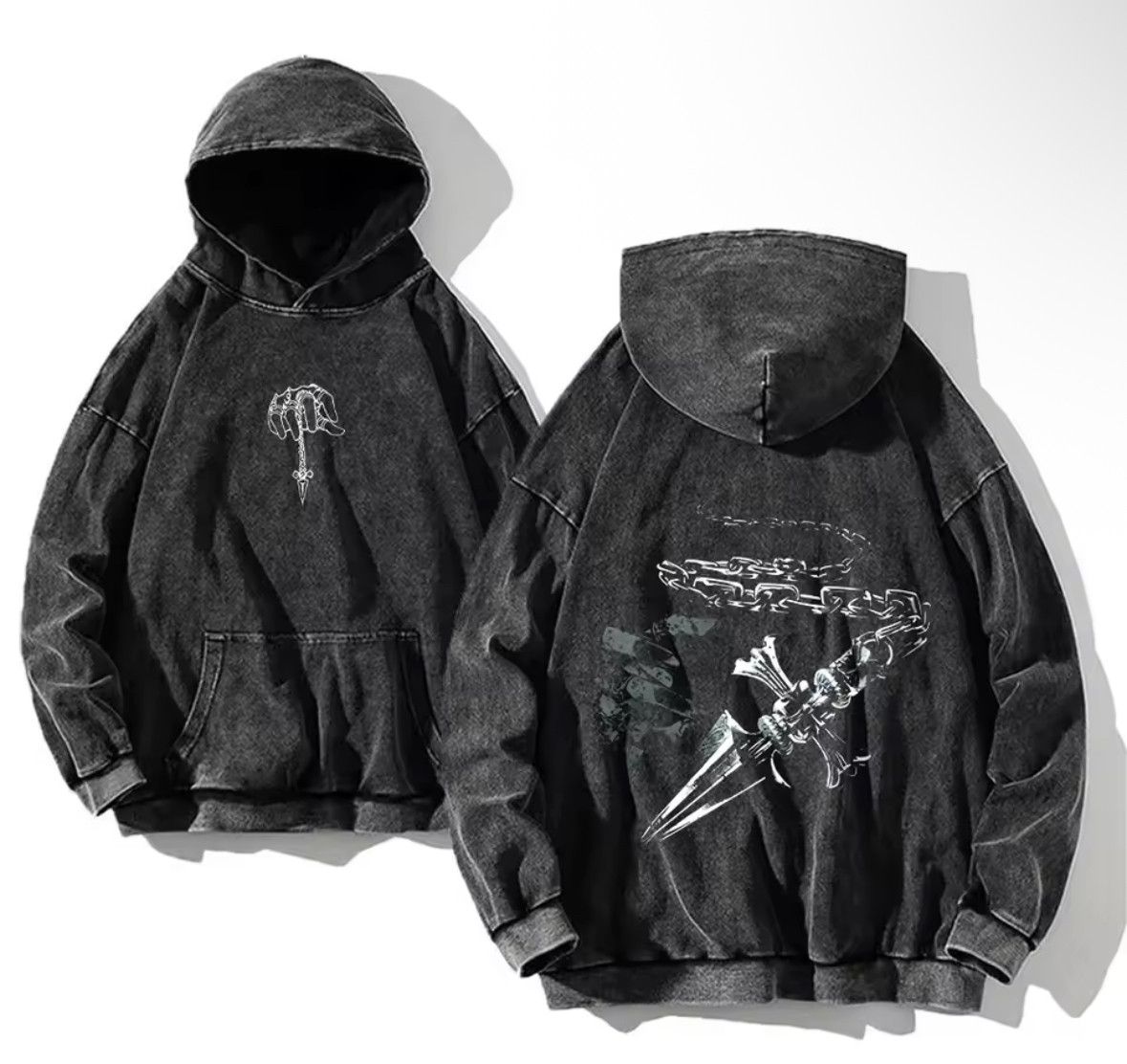 Japanese Brand Vintage Gothic Y2K Anime Hunter Manga Washed Hoodies Size US XL / EU 56 / 4 - 1 Thumbnail