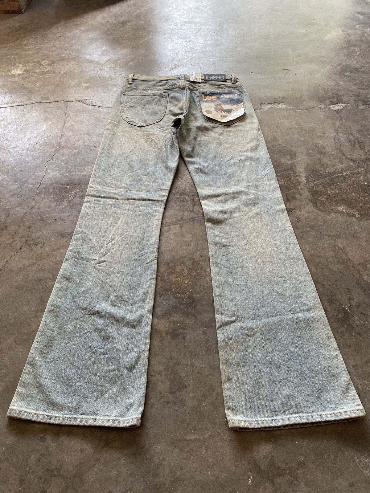 Lee × Vintage Flare Jeans Vintage Lee Riders Fade Distressed Boot Cut Size US 28 / EU 44 - 1 Thumbnail