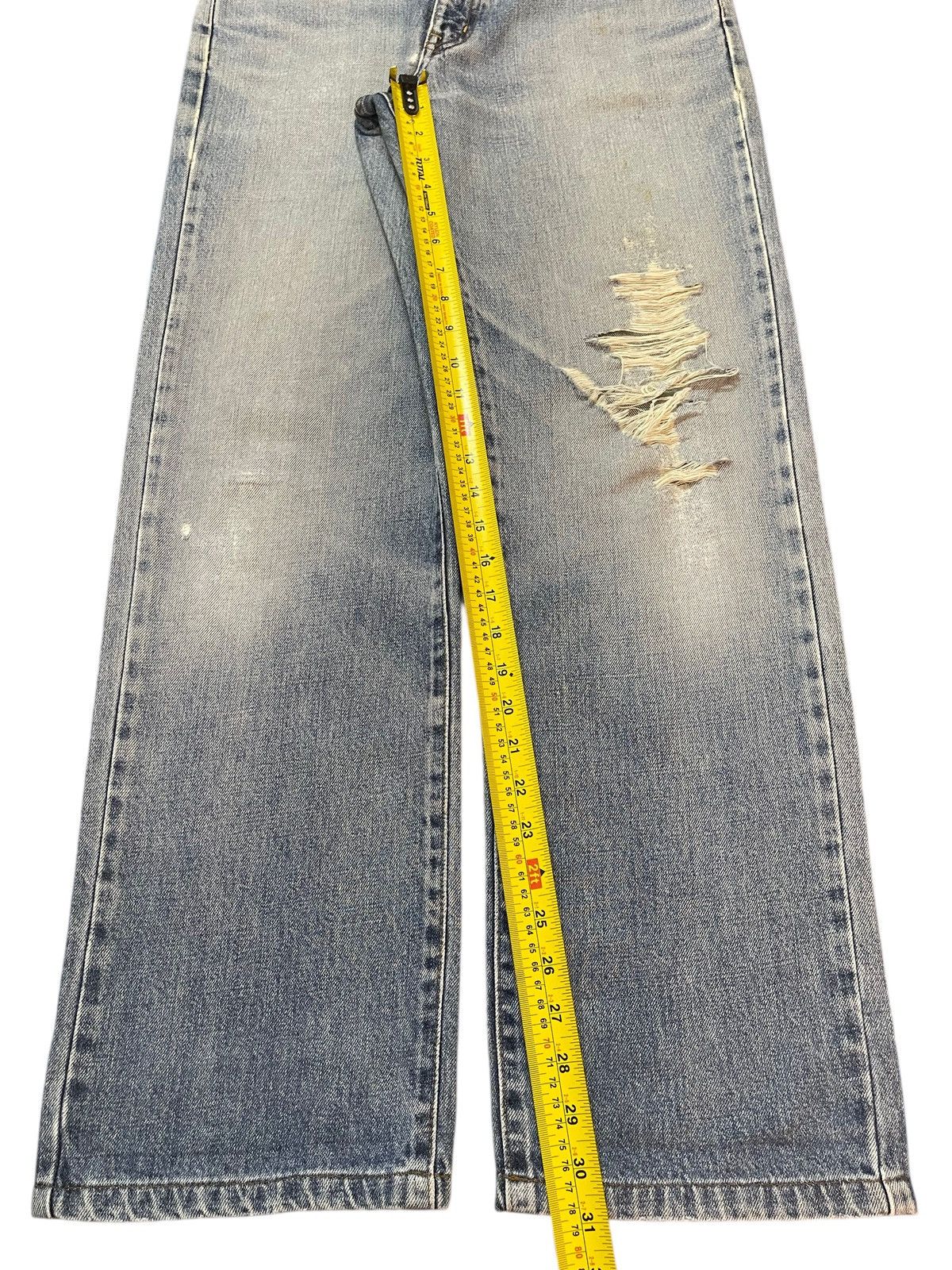 Edwin Vintage Edwin 405 Blue Wash Faded Distressed Baggy Jeans Size US 31 - 14 Thumbnail
