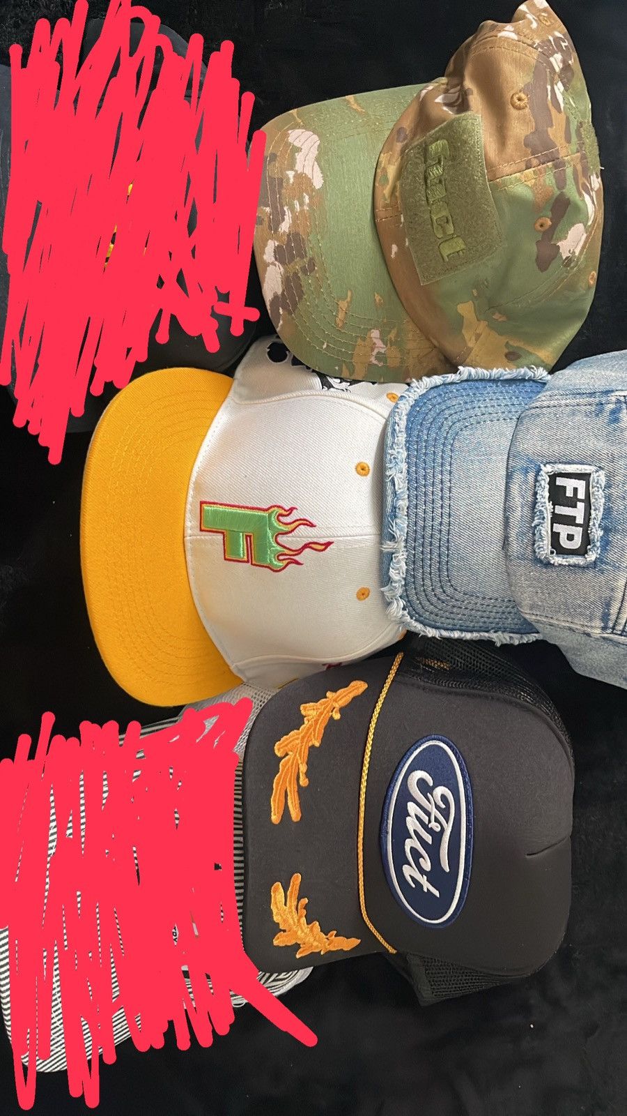 image of Fuck The Population Ftp & Fuct Hats in Black, Men's