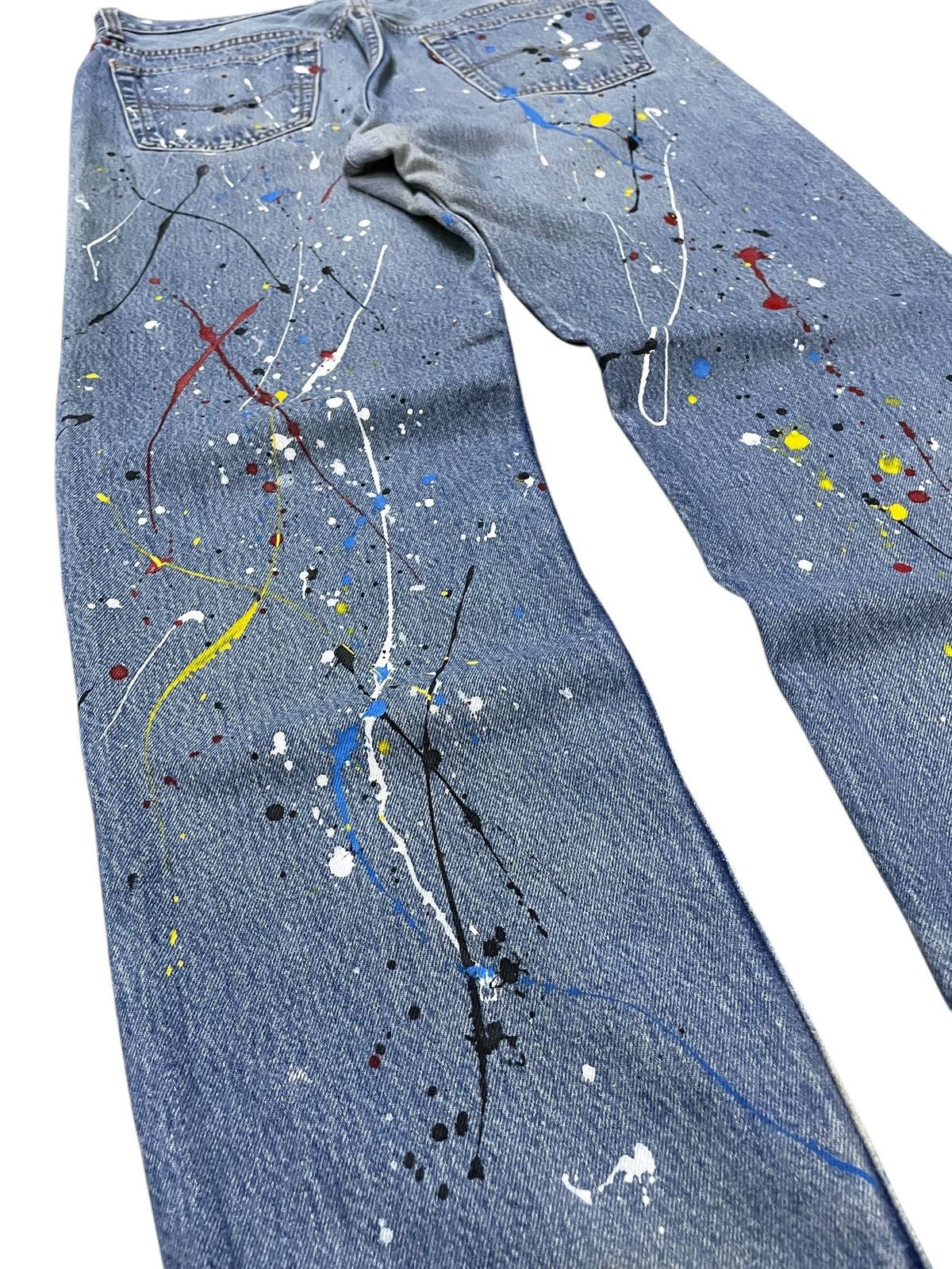 Hysteric Glamour × Levi's × Seditionaries Vintage Levis 501 Riot Poems Paint Splatter Jeans Size US 34 / EU 50 - 23 Thumbnail