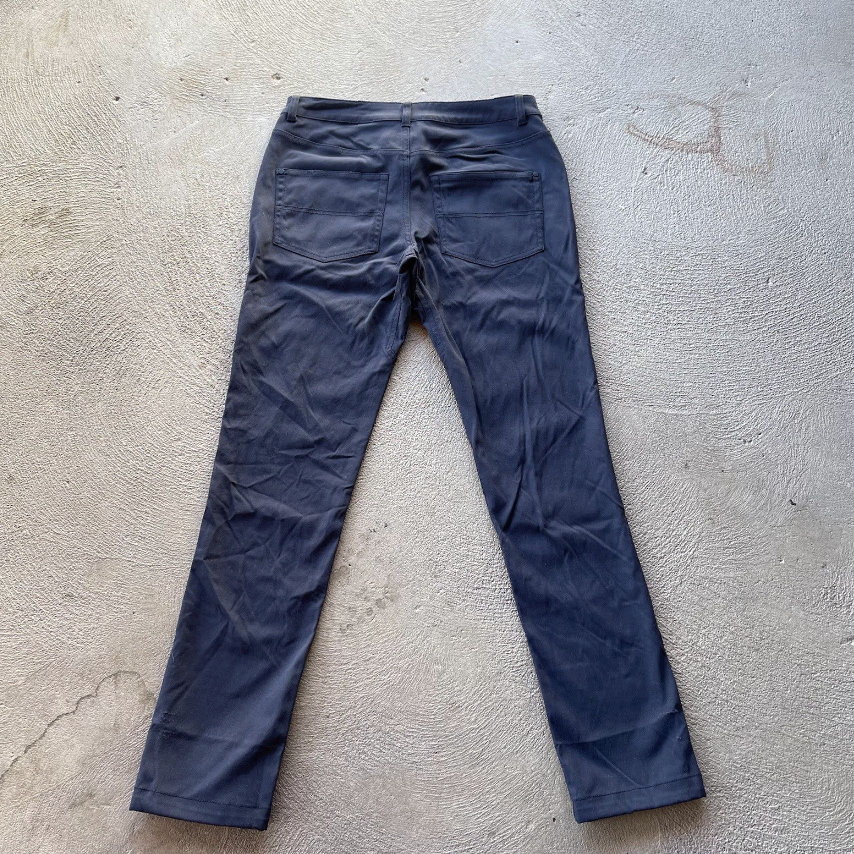 Vintage Western Rise Pants Mens 31x32 Chino Slim Fit Gray Nylon Spandex Stretch Flat Front Regular Inseam 32 Men's Casual Workwear Size US 31 - 3 Thumbnail
