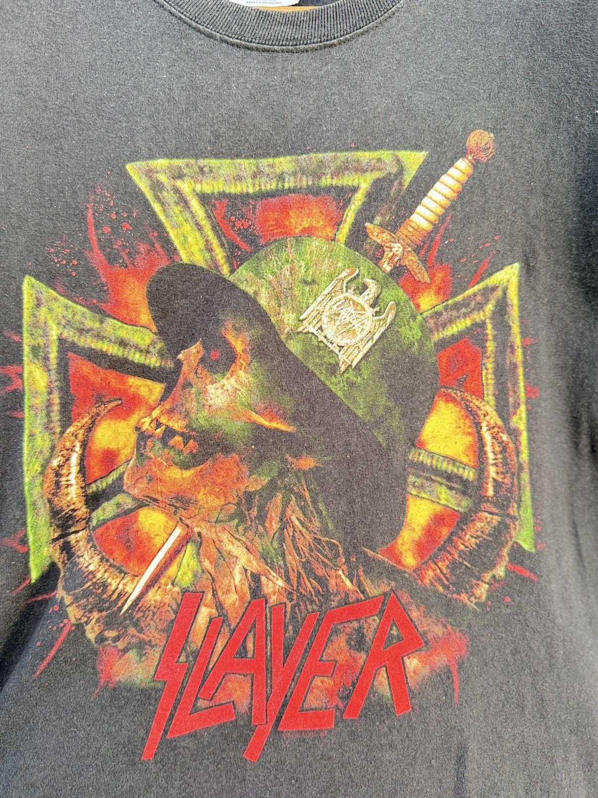 Band Tees Vintage Slayer American Thrash Metal Band Faded Tee Size US L / EU 52-54 / 3 - 3 Thumbnail