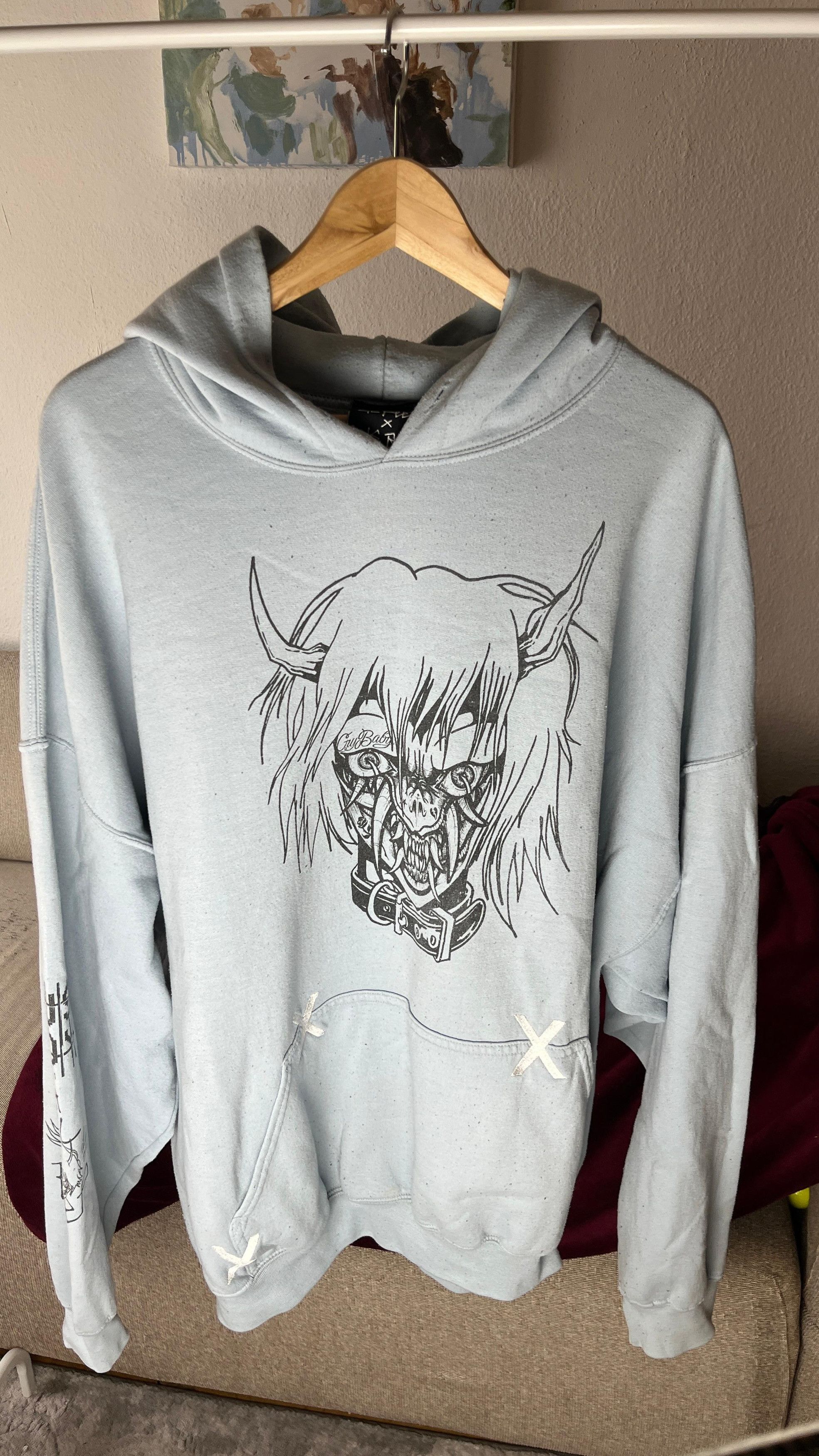 Lil Peep Lil Peep x Sus Boy Angels Protect Me Hoodie Size 2XL / XXL Size US XXL / EU 58 / 5 - 1 Thumbnail
