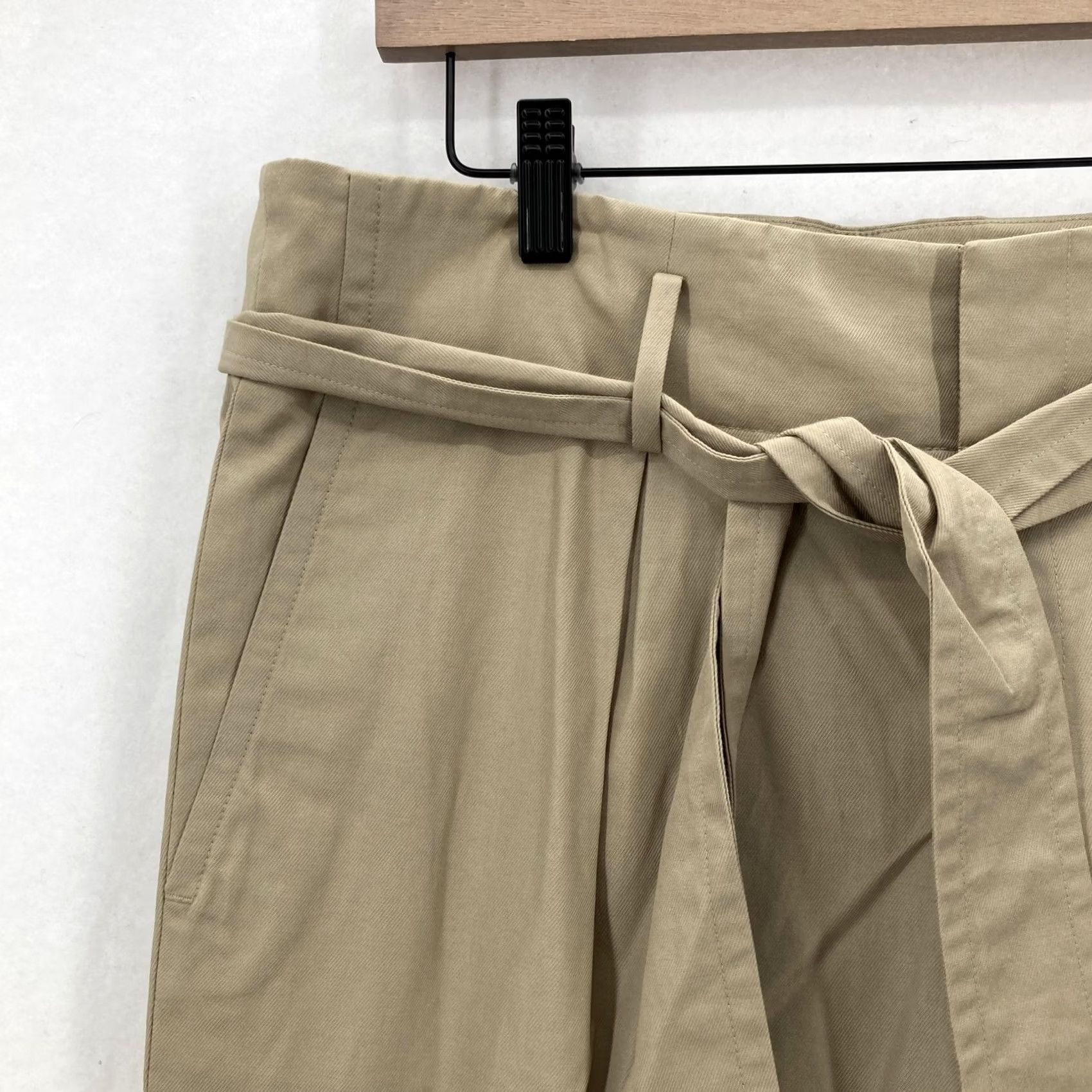 Banana Republic VINTAGE Banana Republic Pants Womens 10 Khaki Tie Waist Crop Pleated Tapered Belted NWT Size 32" / US 10 / IT 46 - 3 Thumbnail